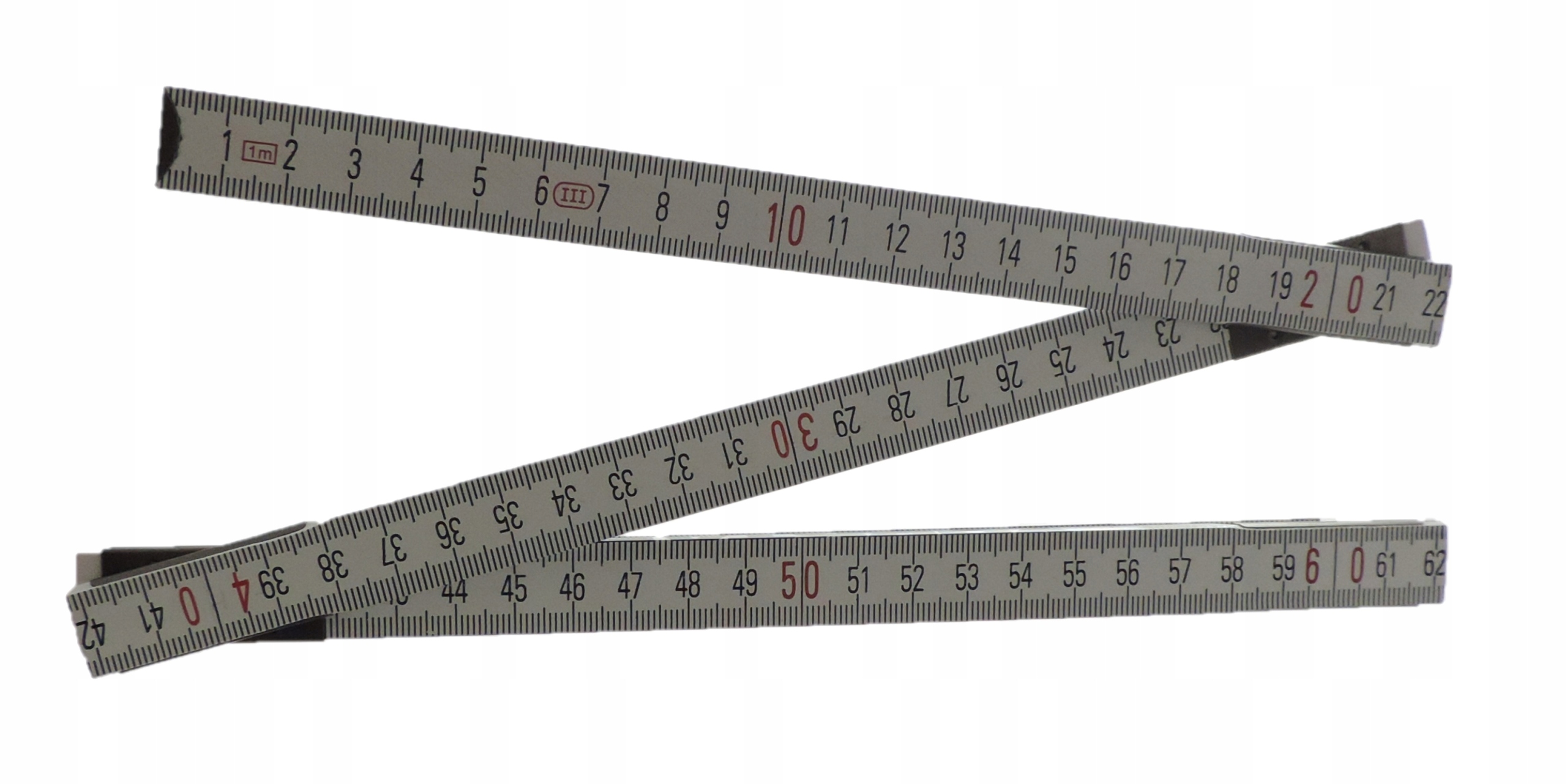 VORSTAHL Metrówka z Drewna Składana Biała 2 metry