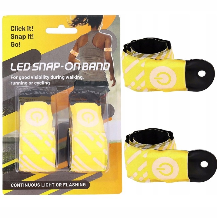 Opaska odblaskowa LED samozaciskowa żółcie 2szt