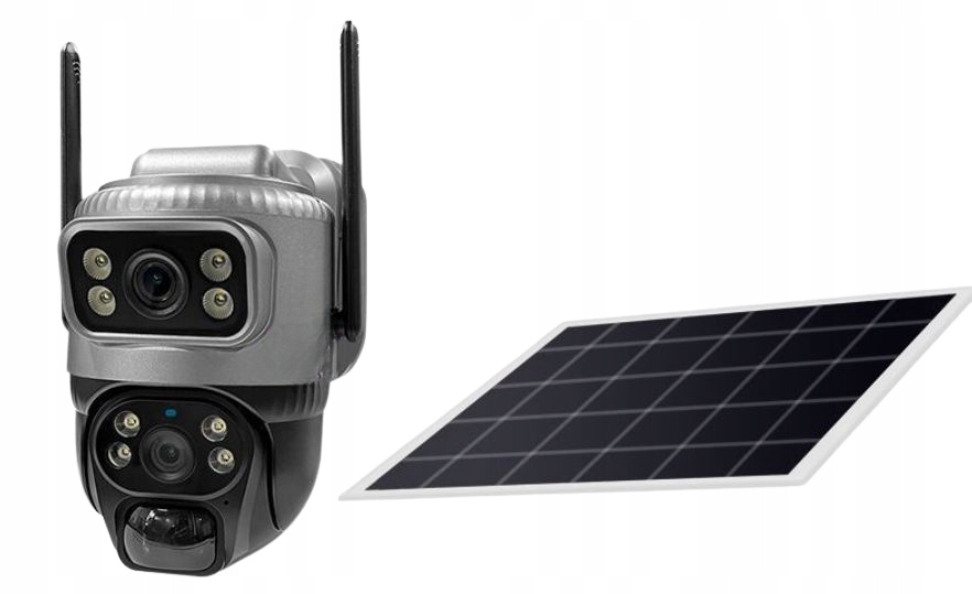 Venkovní Solární Kamera Wifi 4K Typ-c Dva Objektivy 8MP Aplikace