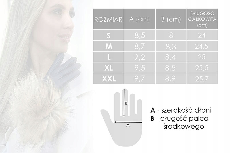 SKÓRZANE RĘKAWICZKI DAMSKIE OCIEPLANE SKÓRA XL Płeć kobieta