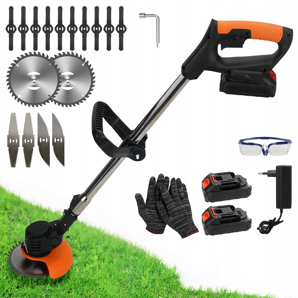Akumulátorový vyžínač 4 Nože 90° Šikmý 21000 otáček pro Trávy a plevel