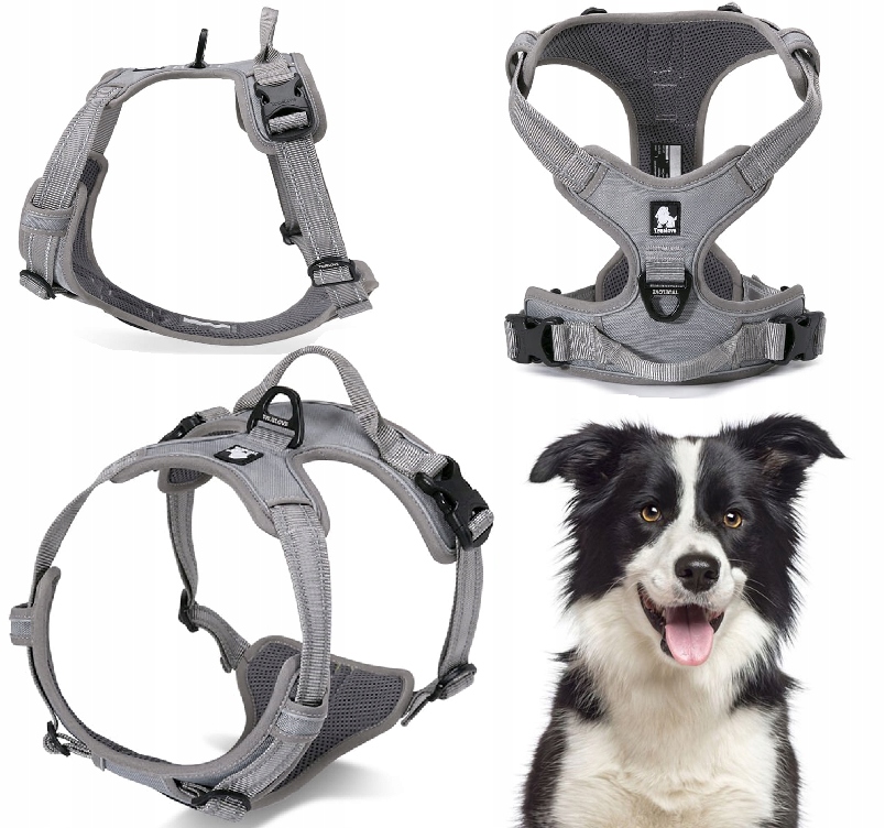 Levně Postroje Pro Psa Truelove Easy Walk Silné, Odolné, Reflexní, Šedé