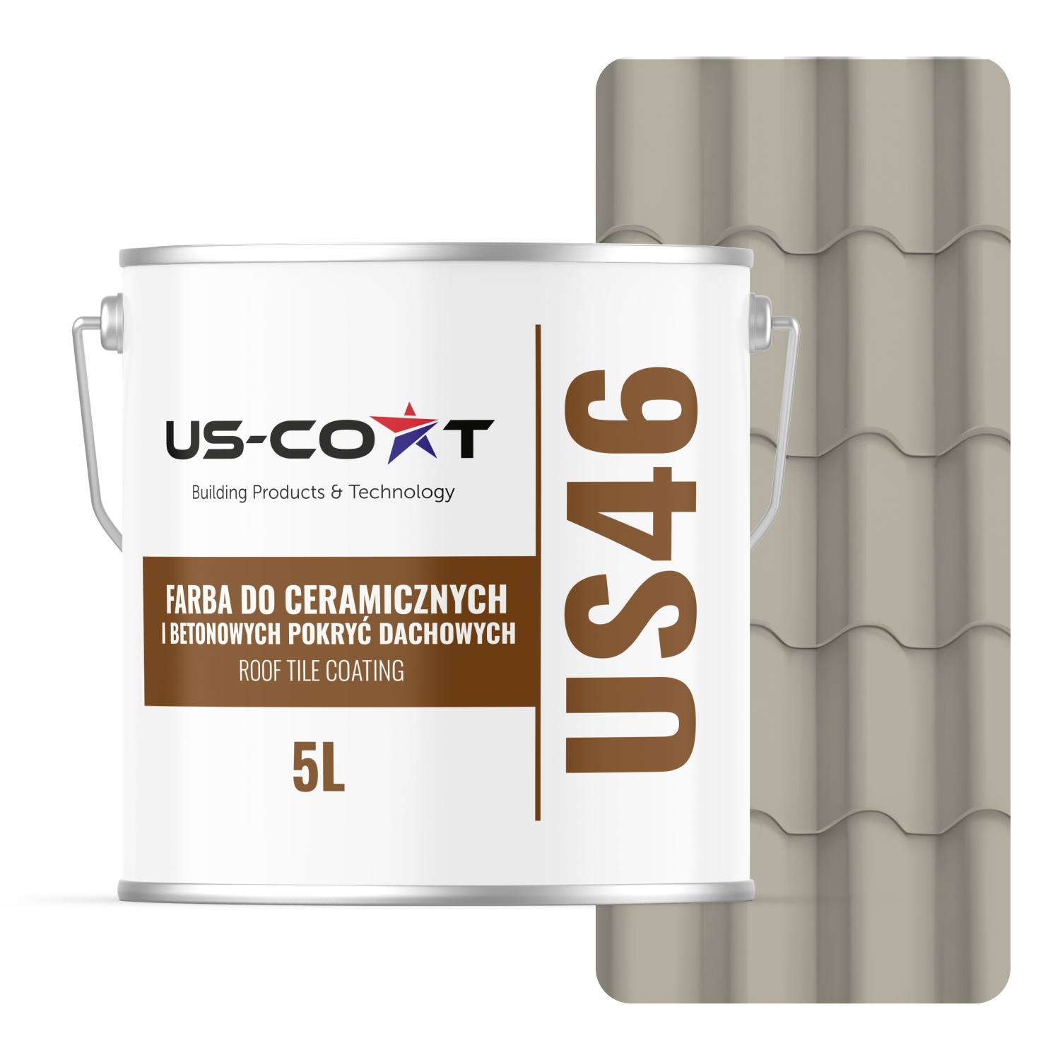 Povrchová Farba Na Strechu Keramická 5 L Odolná Šedá Béžová RAL7032 Mat