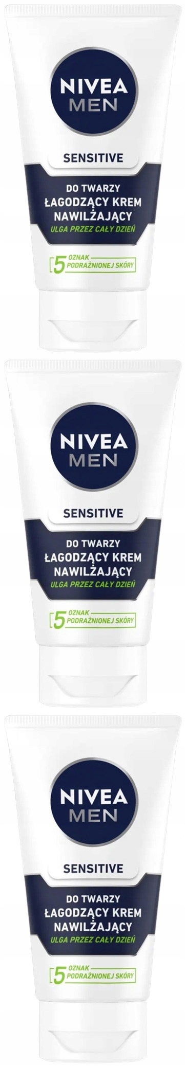 Nivea Men Sensitive hydratační krém na obličej 3ks