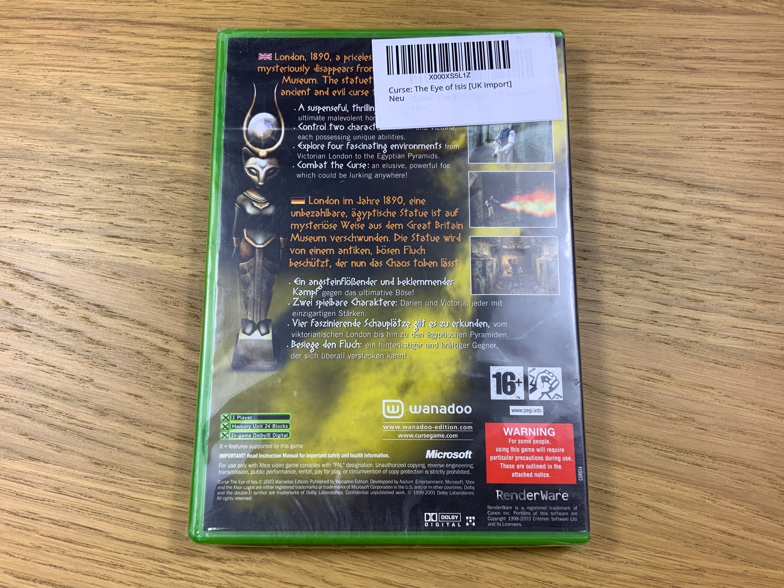 CURSE THE EYE OF ISIS folia XBOX CLASSIC Producent Asylum Entertainment