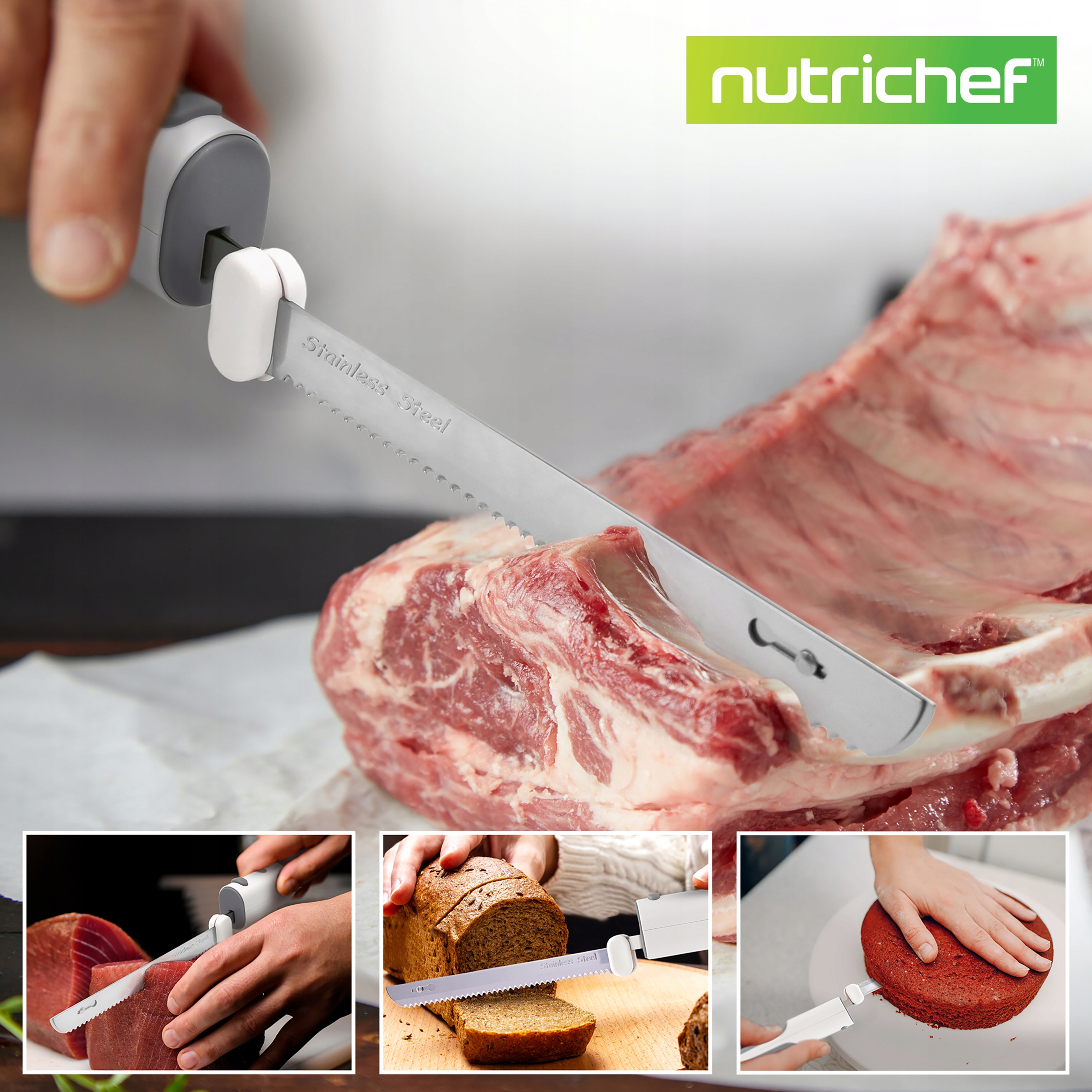 ELEKTROMOS KÉS HAL KENYÉR HÚS TÖLTET USB TÖBBFUNKCIÓS FEHÉR Gyártó kódja NUELREKN3