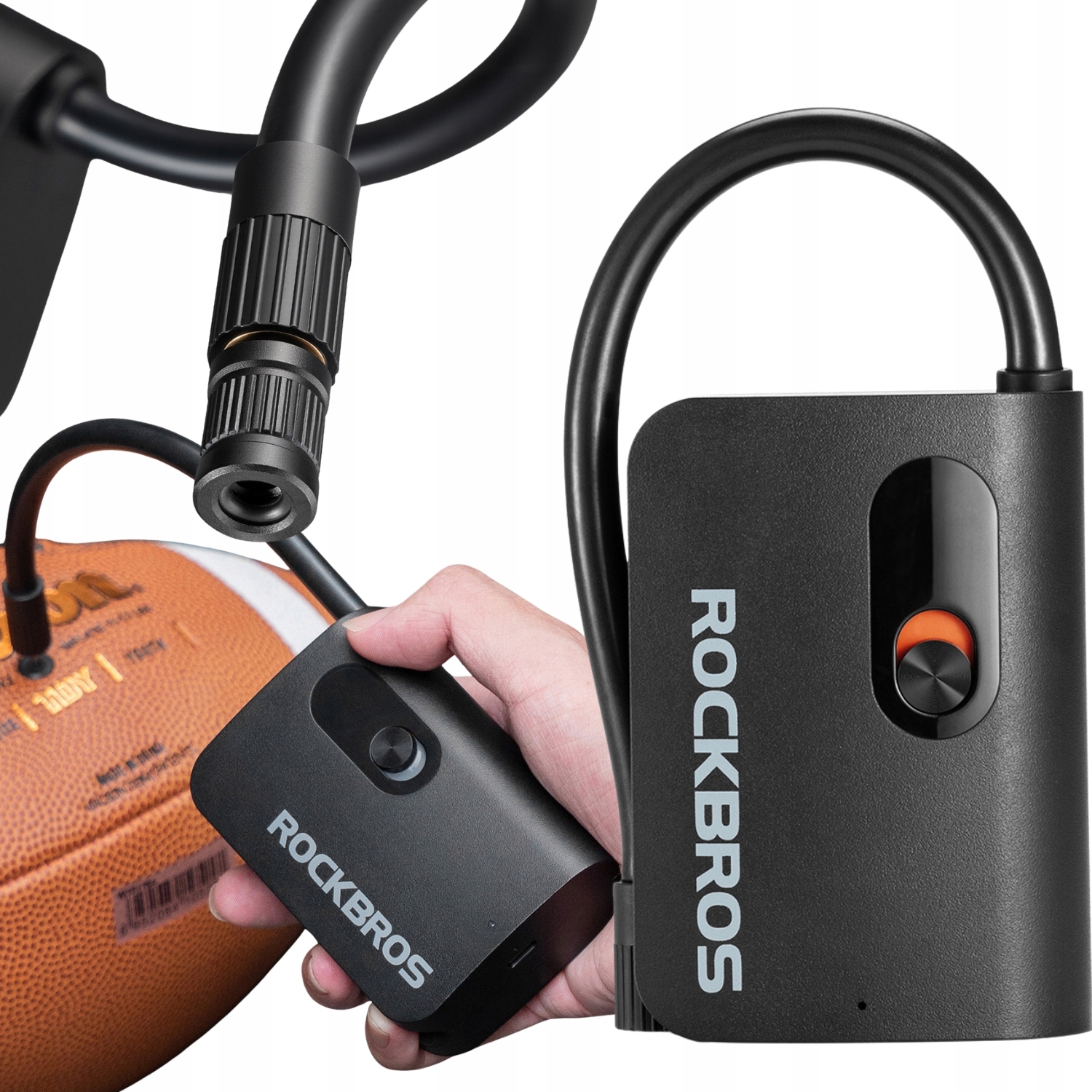 Kompresor Pompka Rowerowa Elektryczna Do Kół Piłki 70 Psi Schrader Rockbros