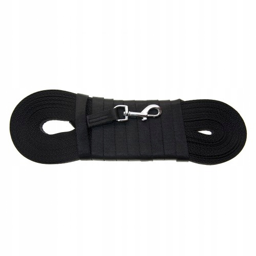 Levně Vodítko pro psa treningové vodítko Dino páska Černá dlouhá 20 m