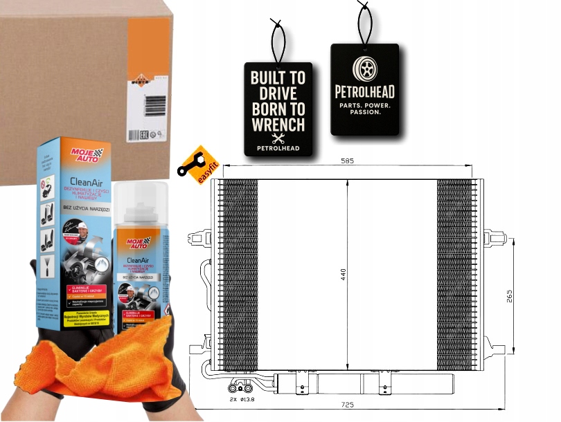 Kondenzátor Klimatizace Mercedes W211 02- Nrf #Petrolhead Pro+ Kit9