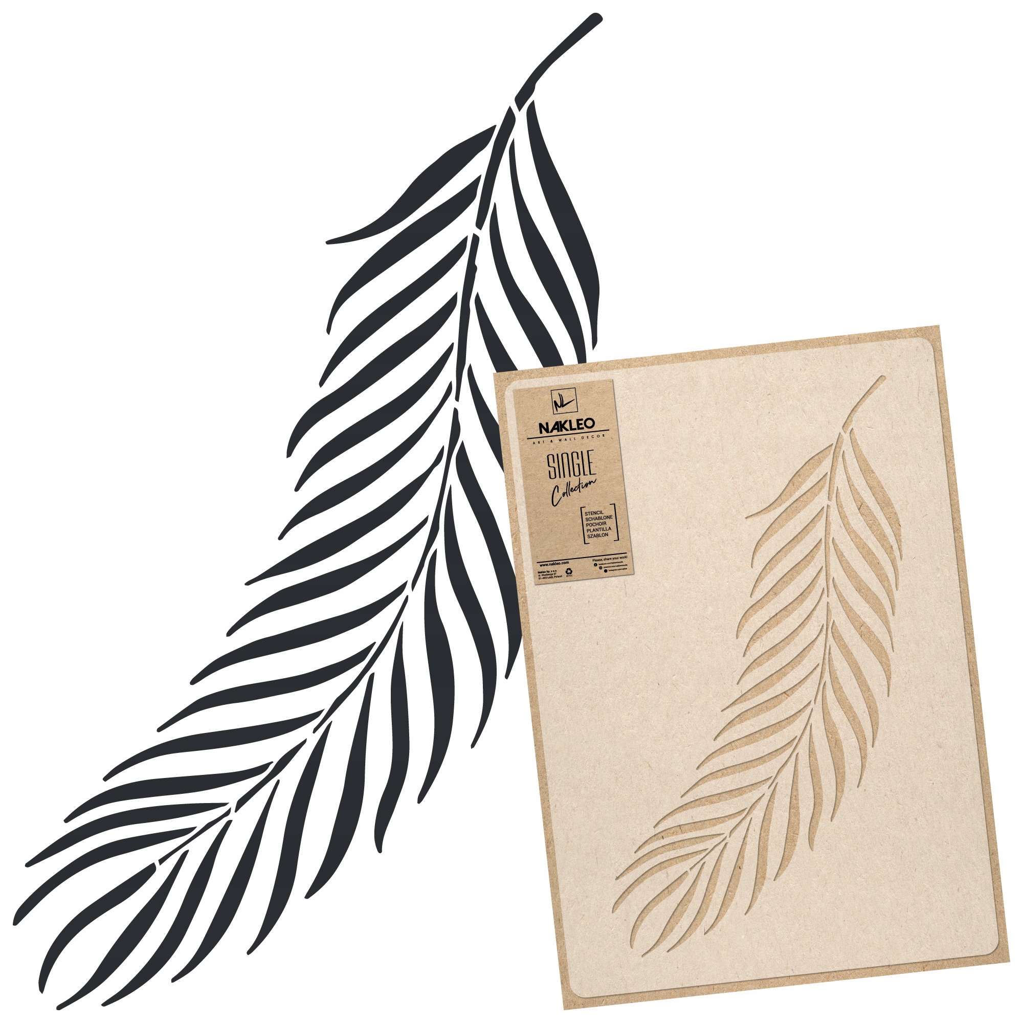 Šablona malířská Vícenásobná L 59x95 cm Listy Vzor Listů Tropická palma