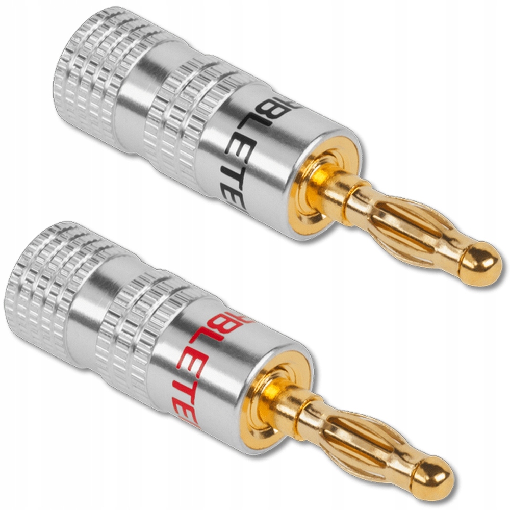 Złącza bananowe wtyki 4mm kablowe proste Cabletech WTY204 para komplet