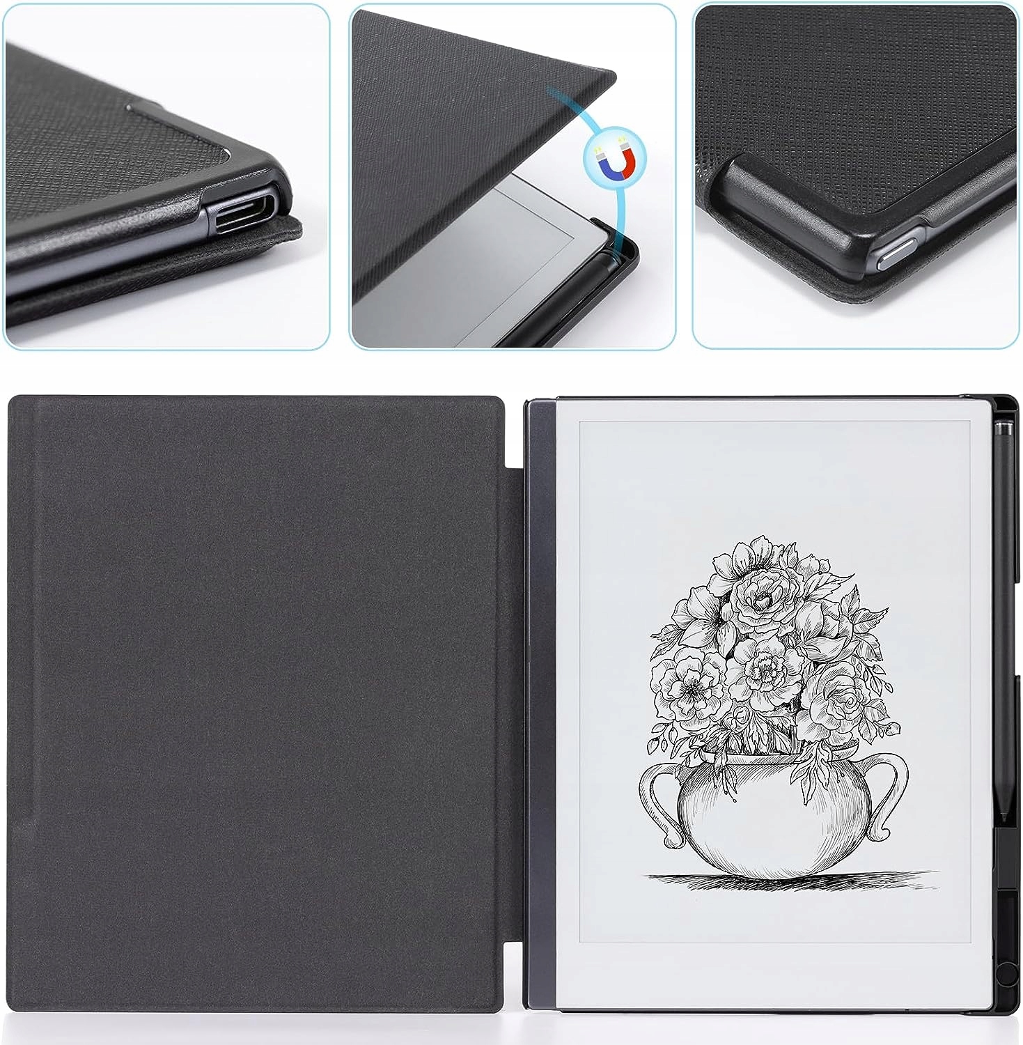 Najlżejsze magnetyczne case etui futerał pokrowiec do reMarkable 2 czarne