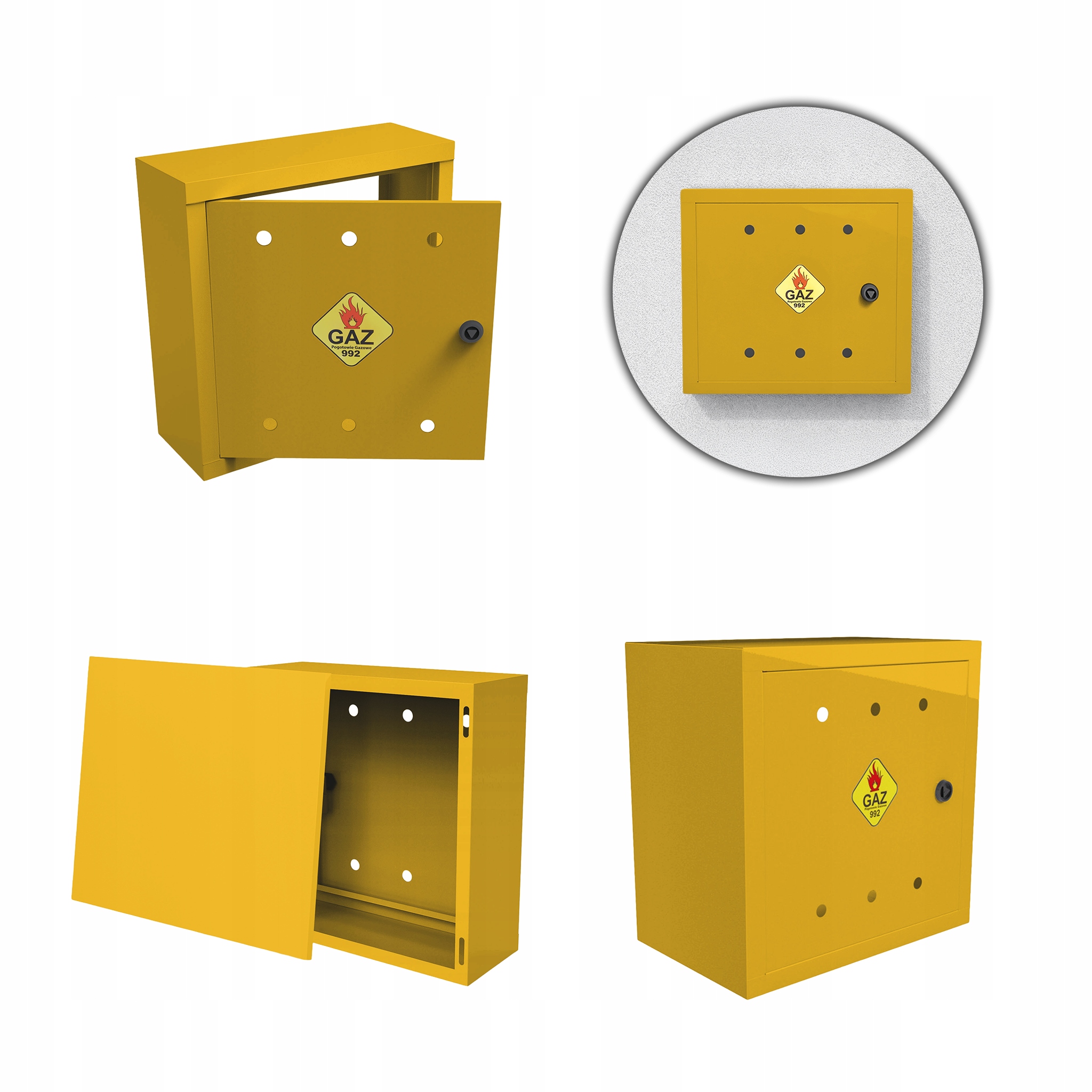 Plynová Skříňka 40x40x25 Žlutá Skříňka Se Zády Na Plynový Ventil Ocelová
