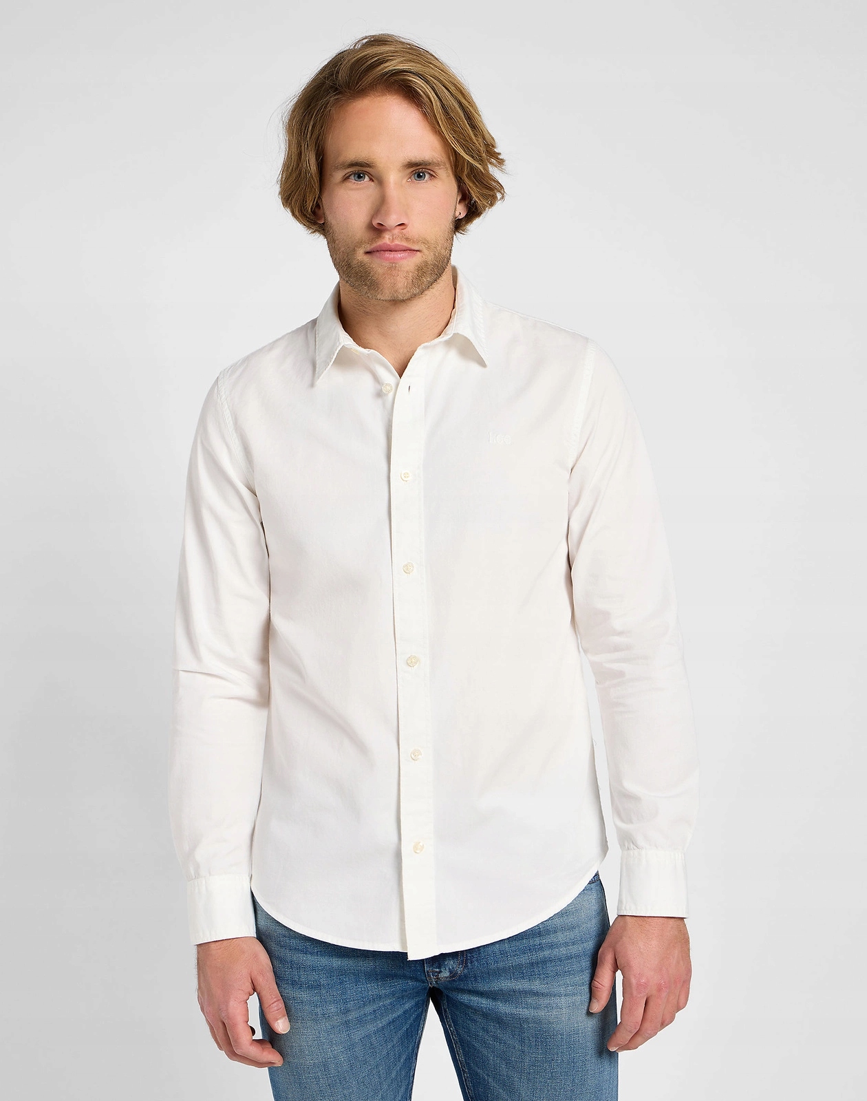 Pánská košile Lee Patch Shirt Bright White 112333654 LL37BMLJ M