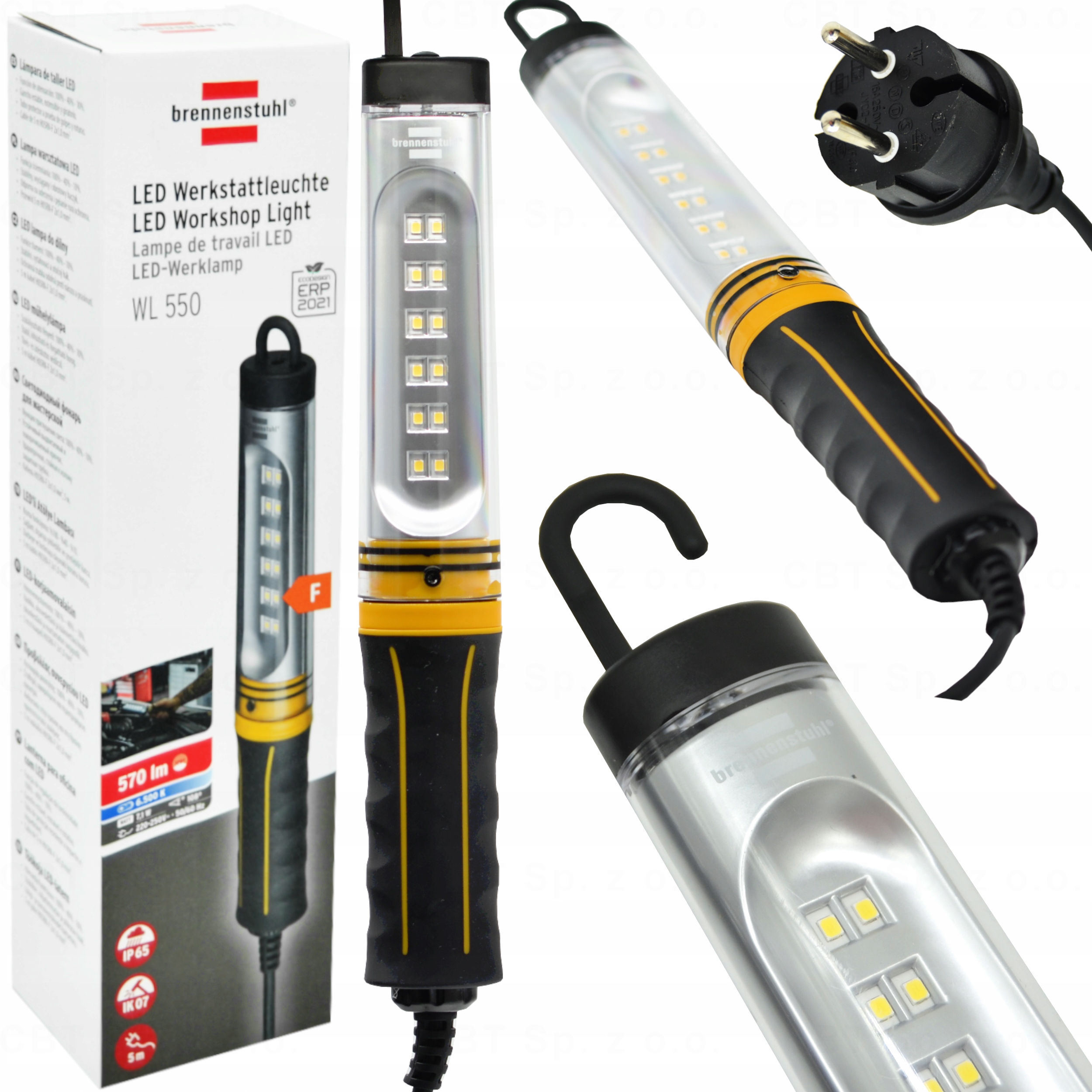 Lampa Warsztatowa Dla Mechanika Do Warsztatu Robocza Sieciowa 5M 570 LM Hak