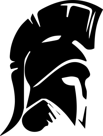 Naklejka bez tła na samochód Wojownik Hełm Gladiator 18 x 13,7 cm