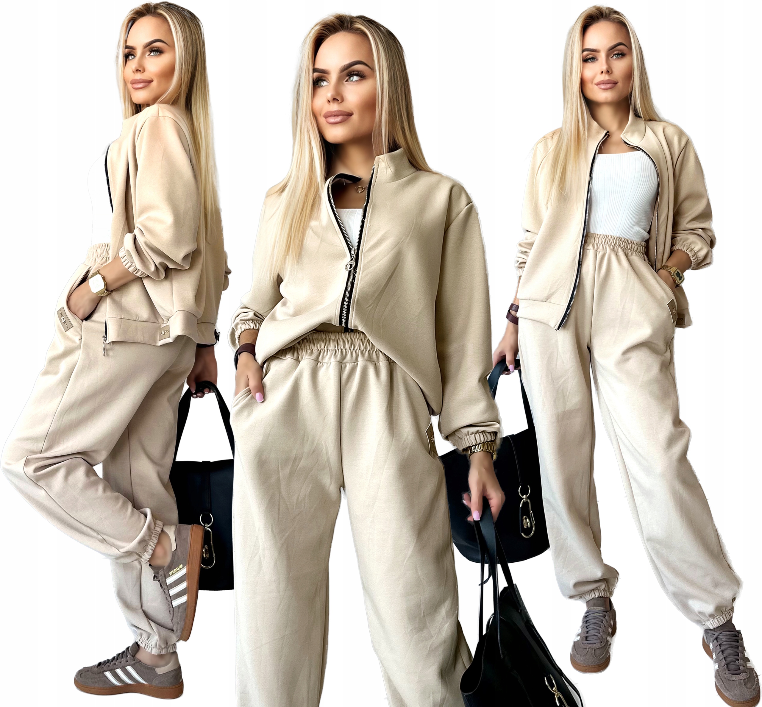 Italský tepláková souprava dámských kalhot Teplákovka rozepínací mikina na zip ROXY1