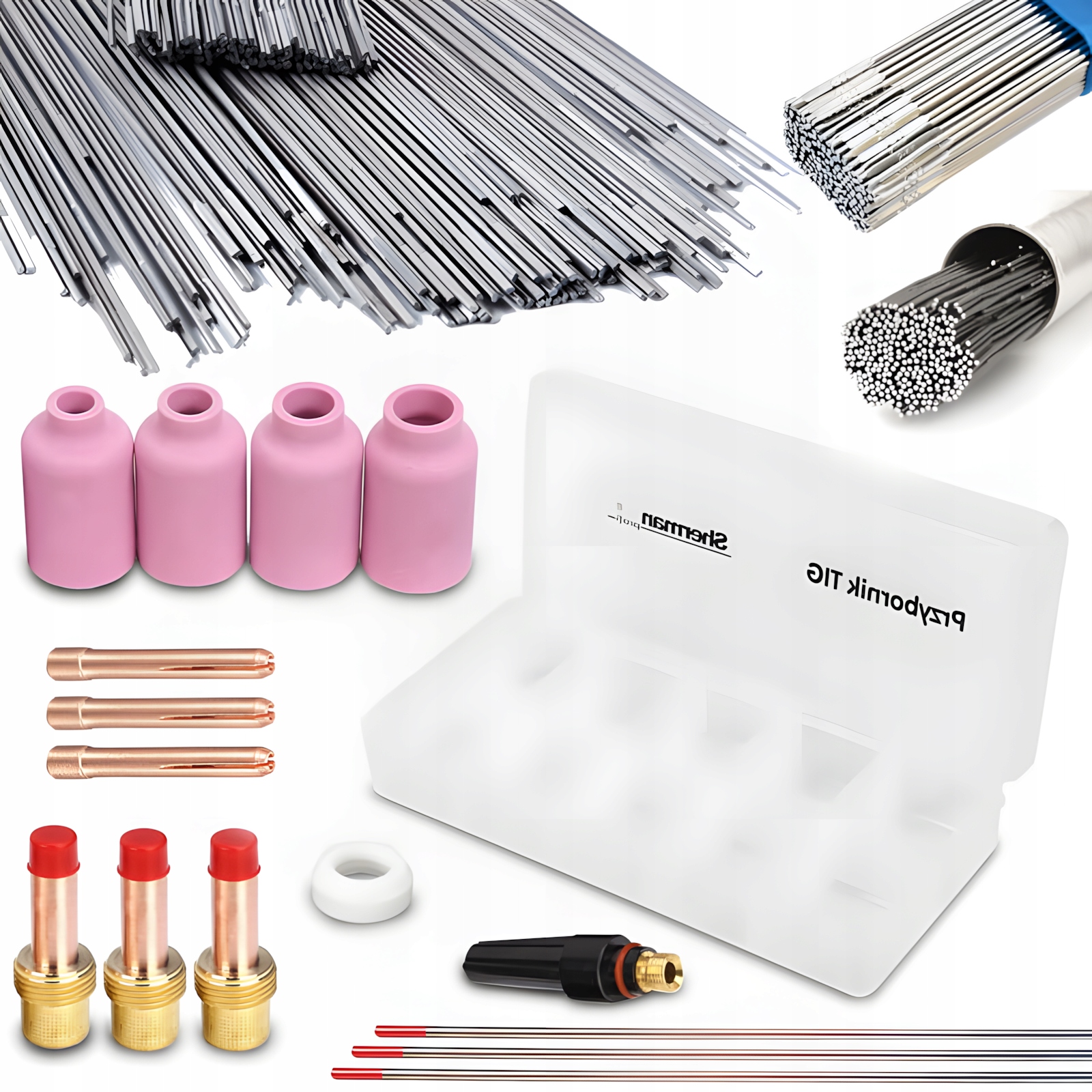 Startovací Sada Tig DC Pro Ocel, Svařovací Drát, Tryska, Elektroda
