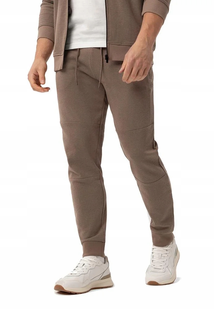 Volcano pánské jogger tepláky s n-kantonovou strukturou, béžové 3XL