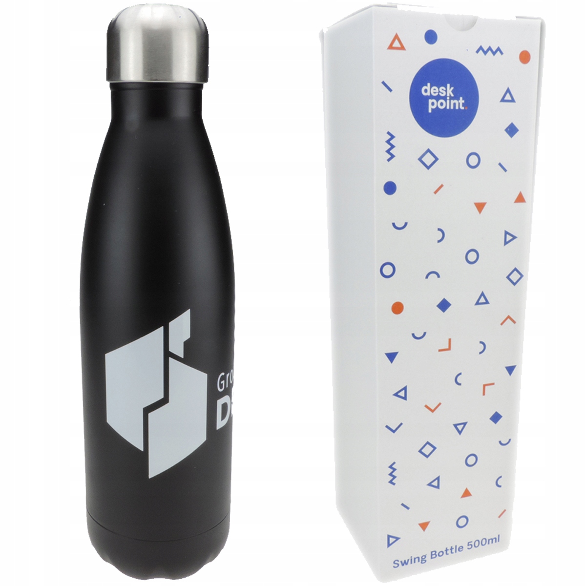 TERMOS PRÓŻNIOWY BUTELKA 500ml STAL NIERDZEWNA TERMICZNY SZCZELNY CZARNY Stan opakowania zastępcze