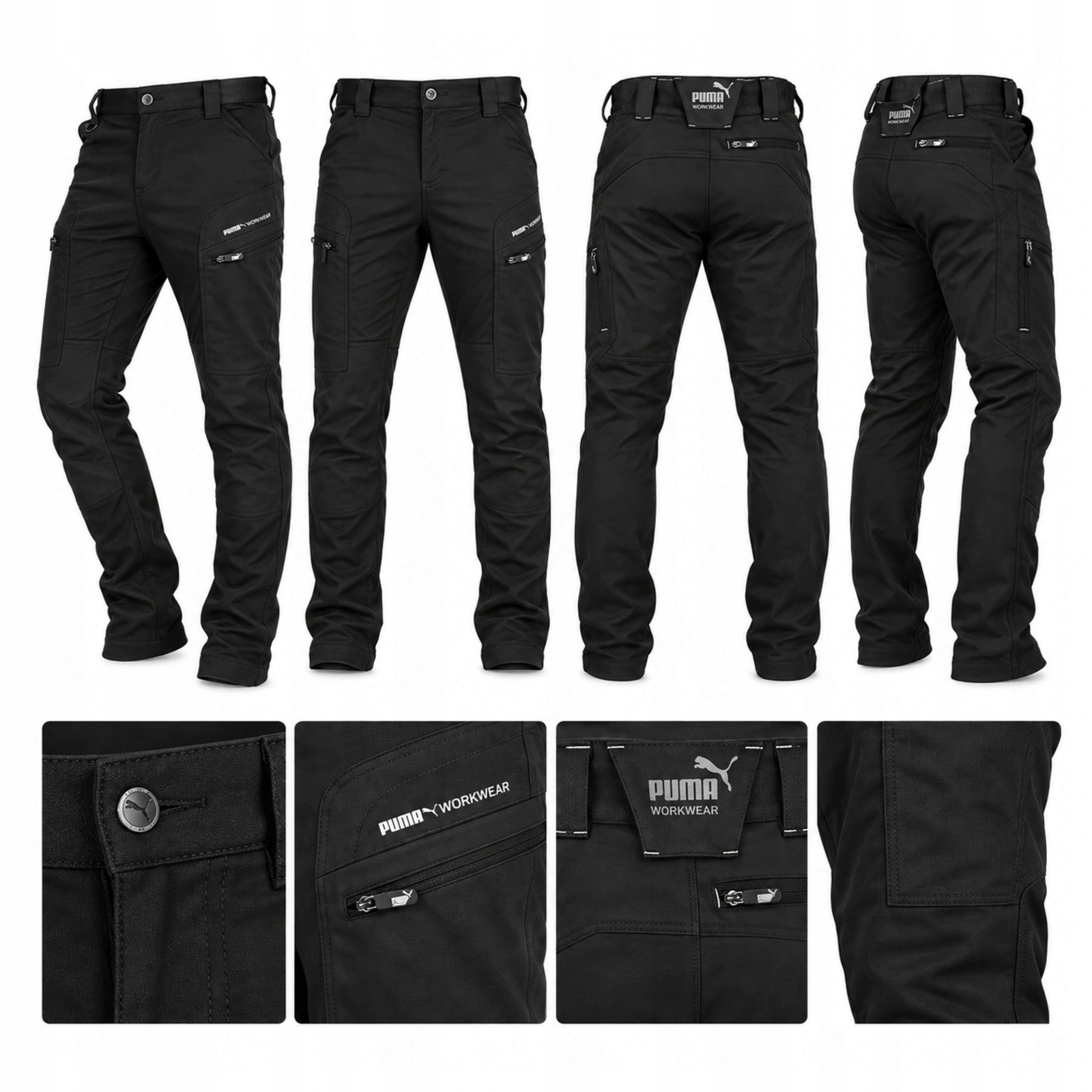 Spodnie trekkingowe męskie turystyczne ocieplane Puma Workwear czarne- XL