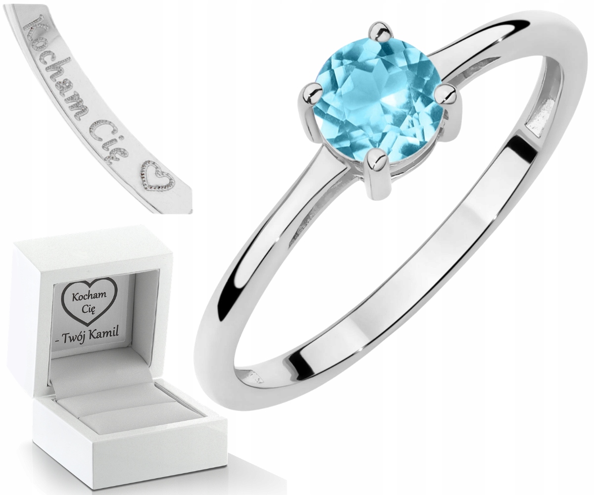 Bílé Zlato Prstýnek Topaz Brilianty 585