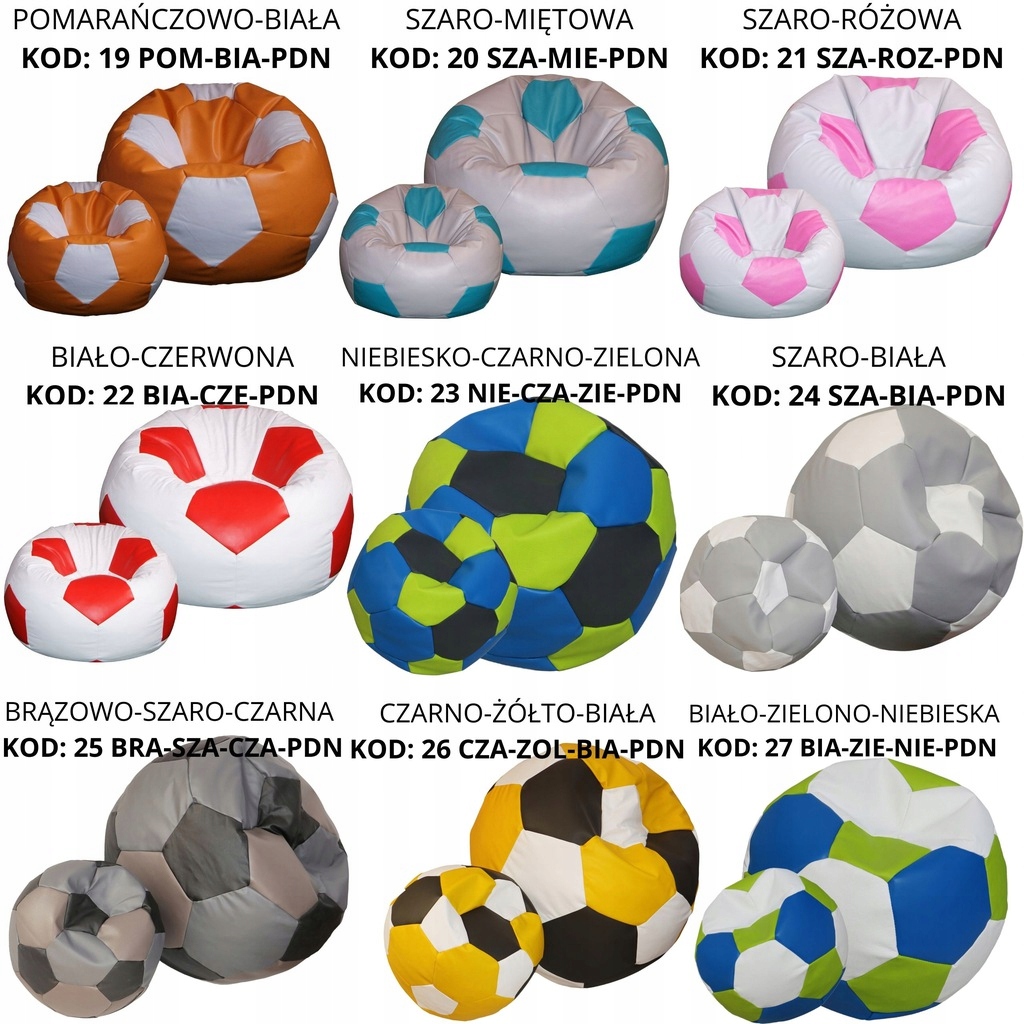 PILKA PUFA XXXL100cm FOTEL PIŁKI WOREK+ PODNÓŻEK Szerokość poduszki 100 cm