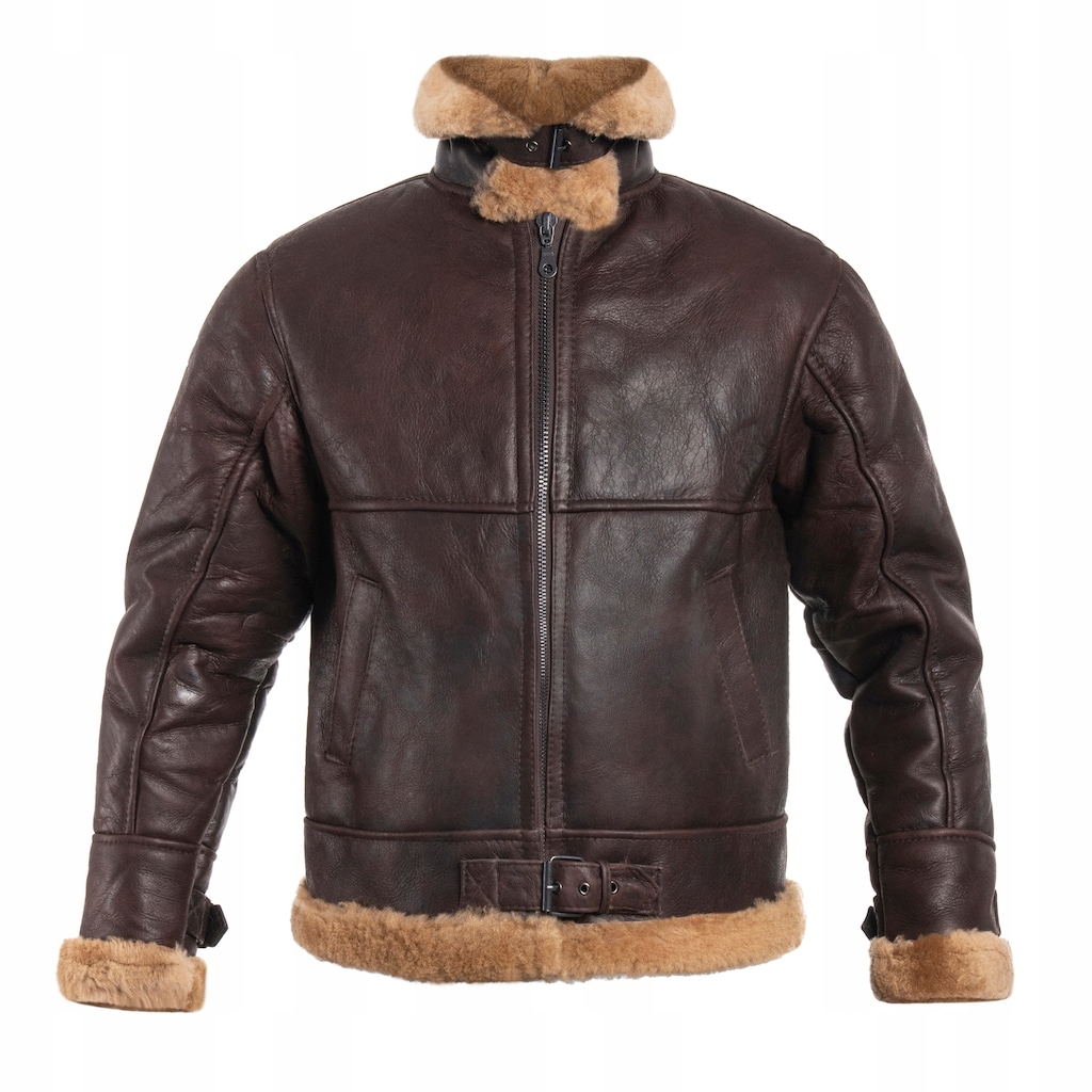 Pánská kožená pilotní bunda flek flyers Mil-Tec Us B46 Sheepskin Brown S