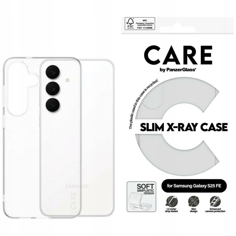 Pouzdro Care od PanzerGlass Fashion X-Ray pro Samsung Galaxy S25 Fe průhledné
