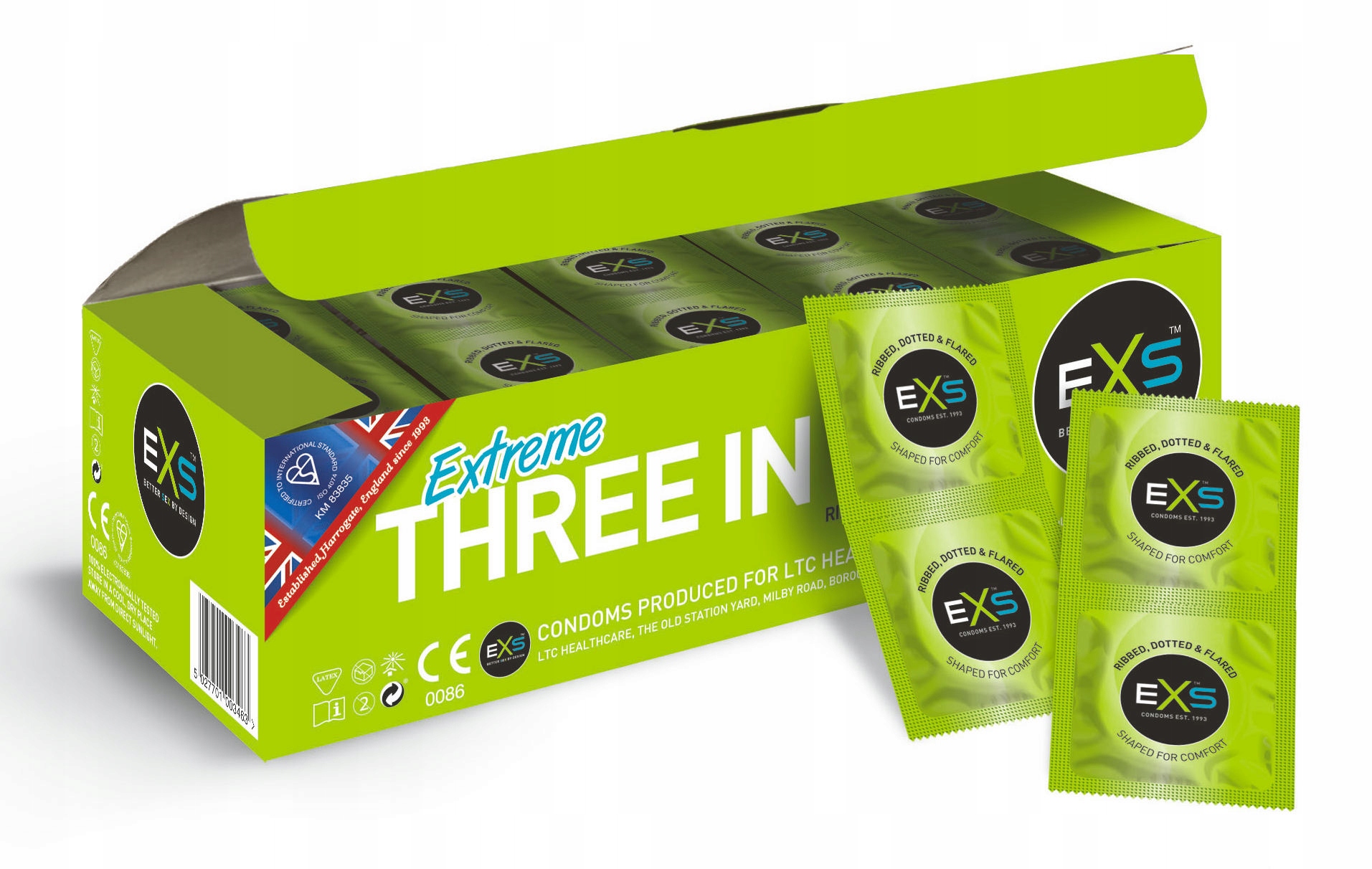 

Exs Extreme 3 in 1 prezerwatywy prążkowane 144 szt
