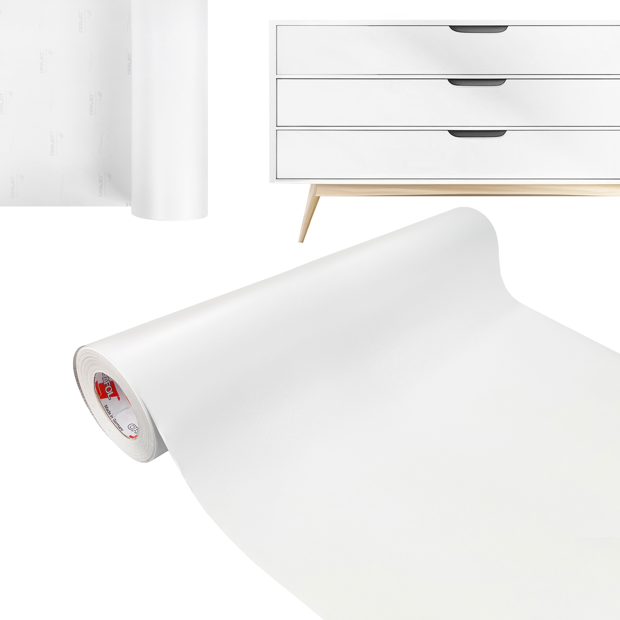 Fólie Samolepicí na nábytek Dveře Pracovní desky Diy Dýha Bílá Matná