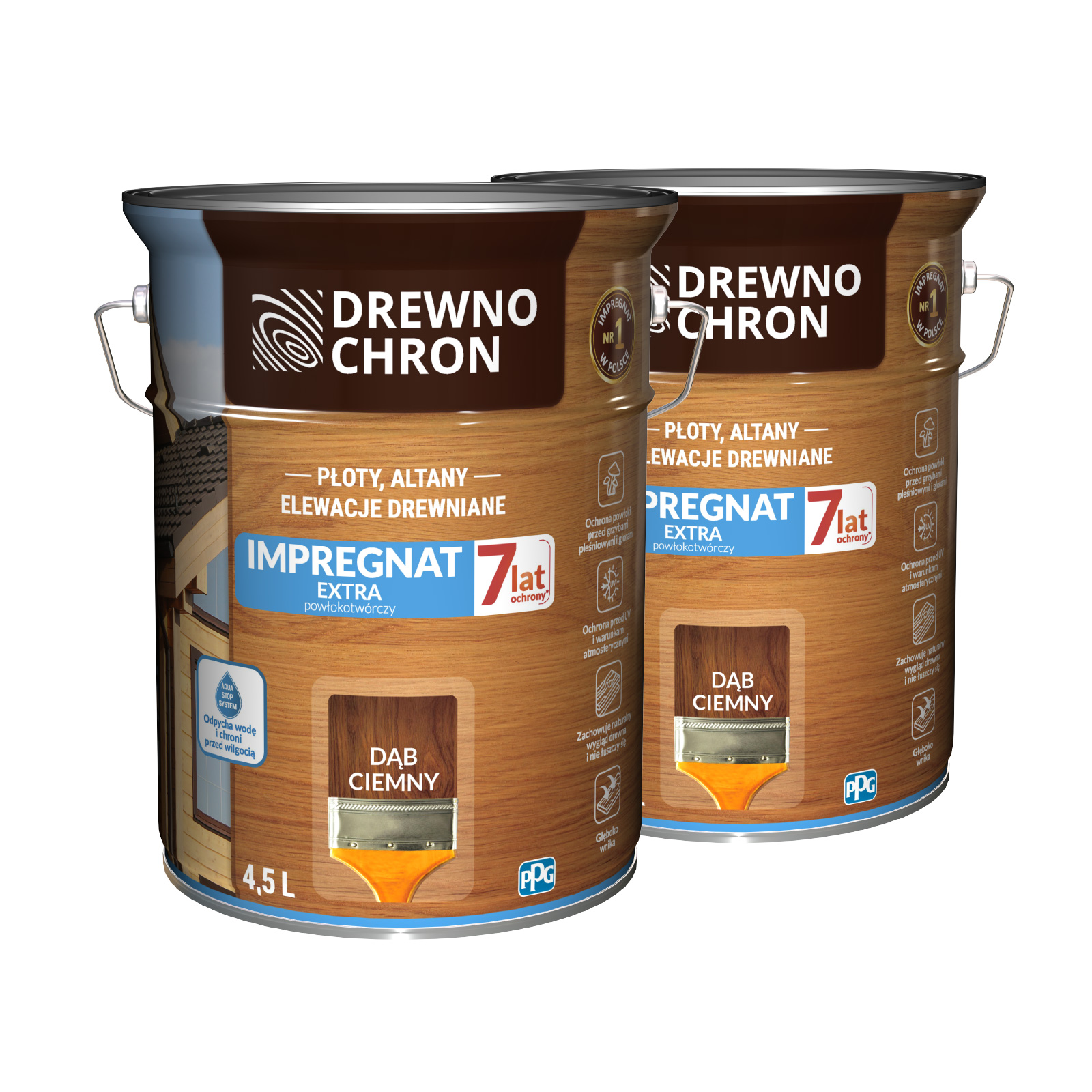 Drewnochron Impregnat drewno Extra dąb ciemny 9l