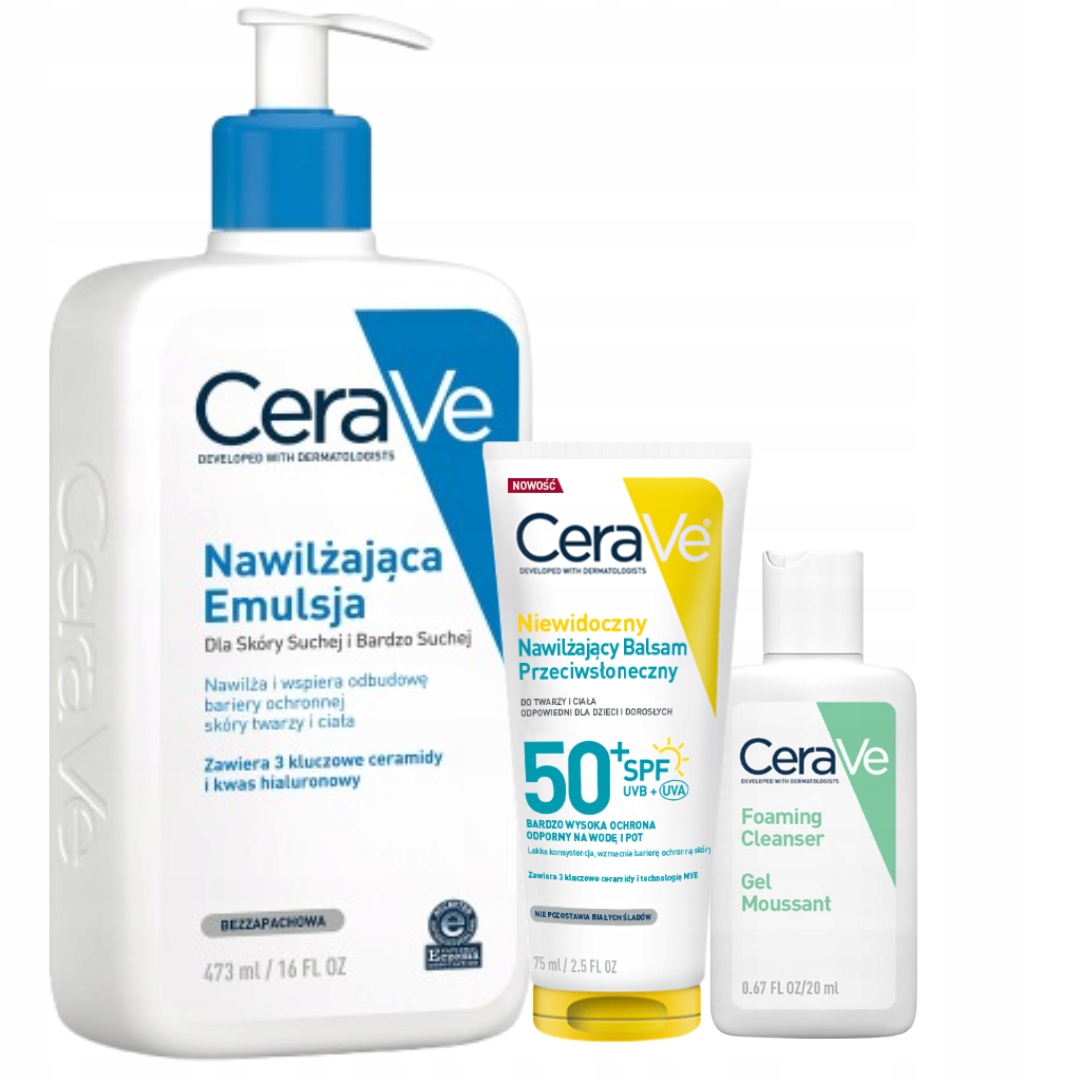 CeraVe Balsam Przeciwsłoneczny Spf 50+ 75ml Emulsja Nawilżająca 473ml