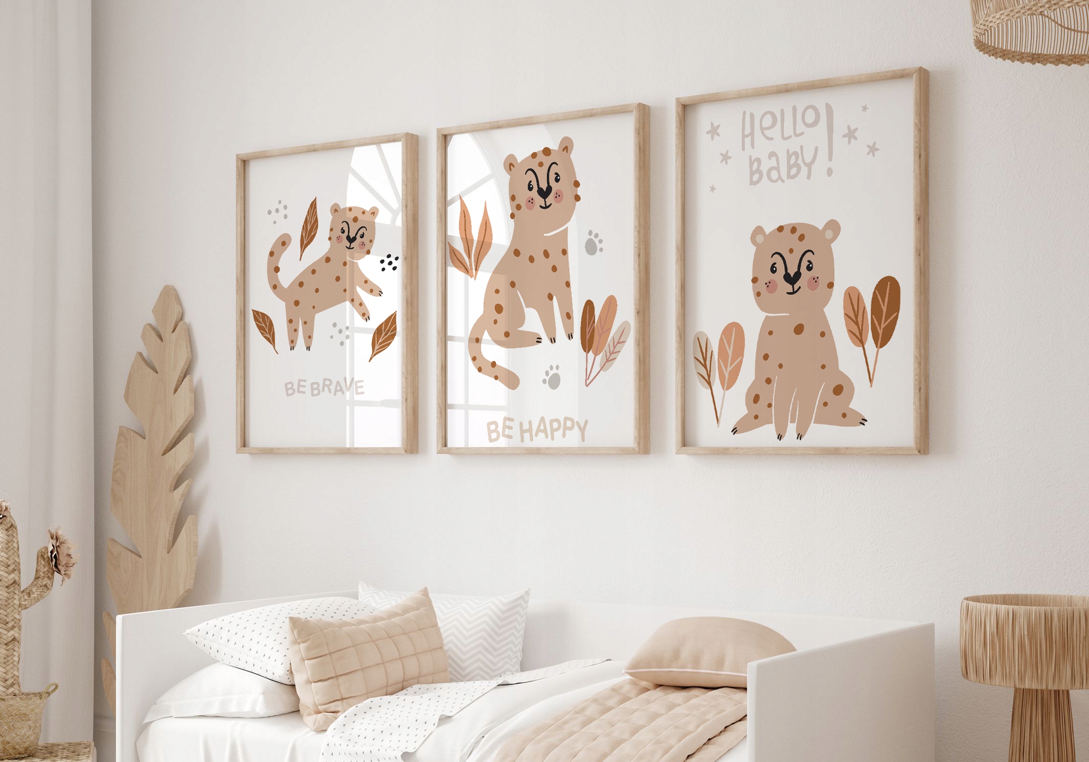 Zestaw 3 plakaty A3 Tygrys Boho Różne wzory Długość 42 cm