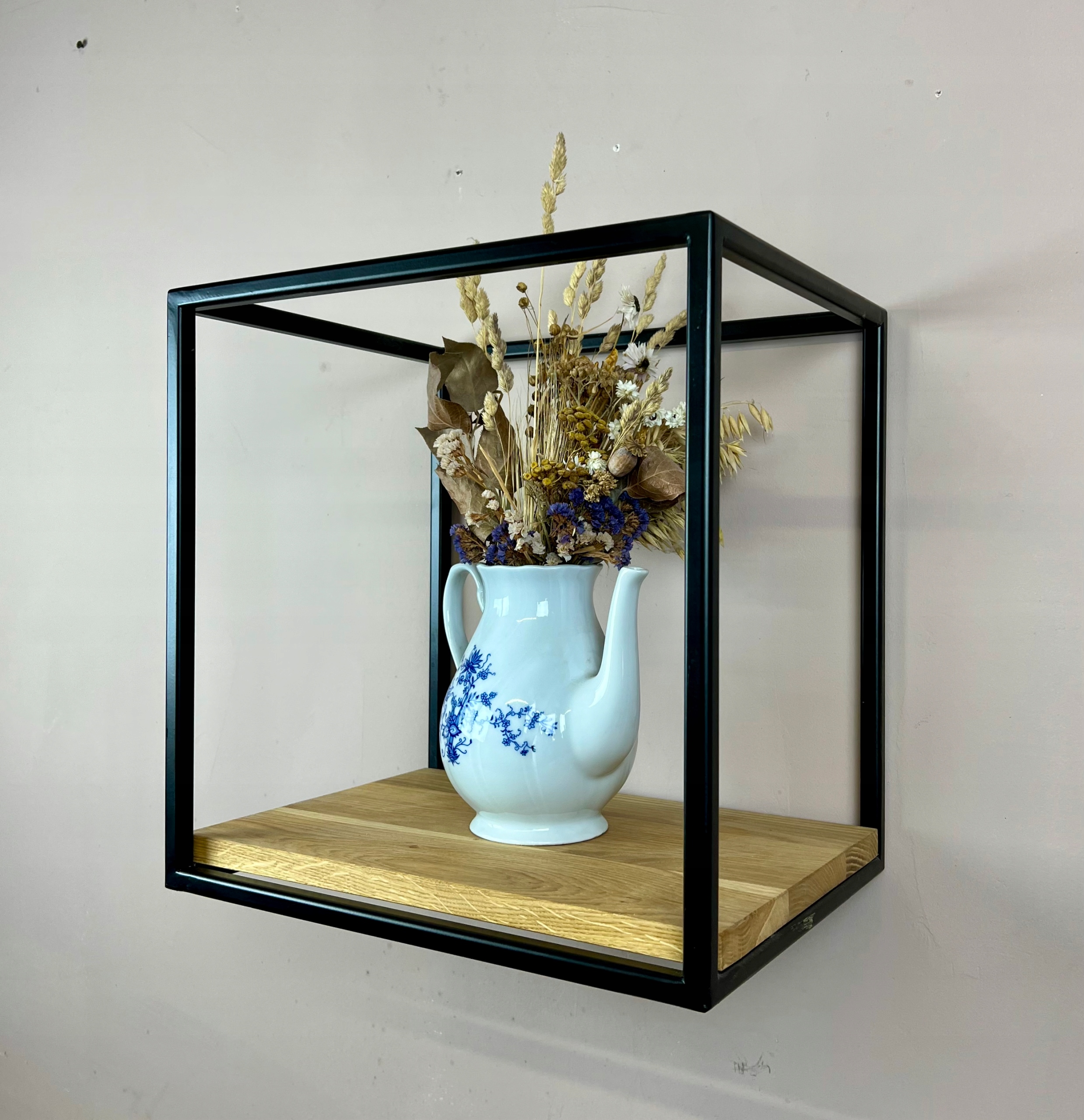 Półka wisząca do salonu loft DĄB kostka Głębokość mebla 30 cm