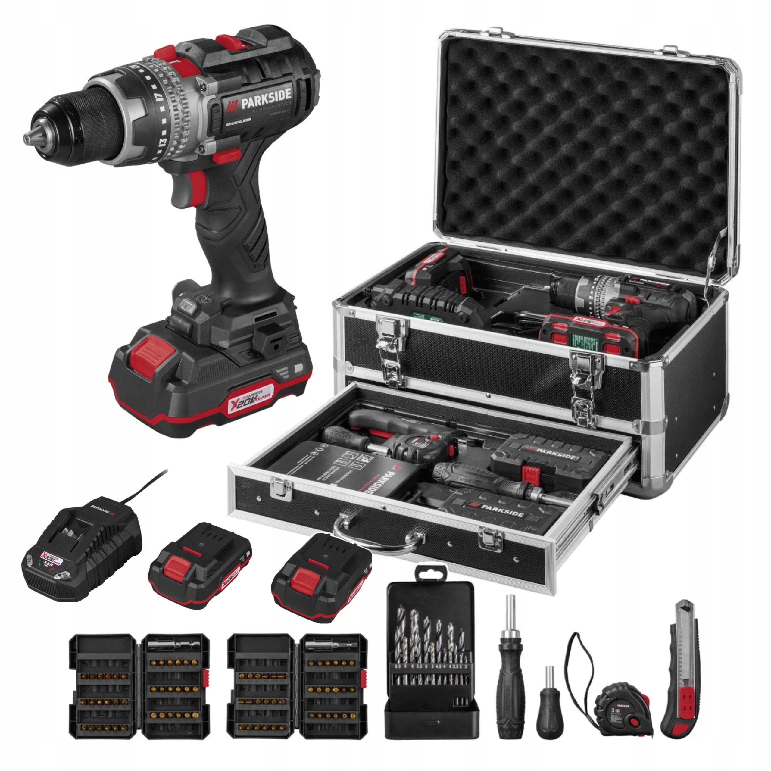 Wkrętarka Parkside zasilanie akumulatorowe 20 V Psbsap 20-Li A1 Walizka