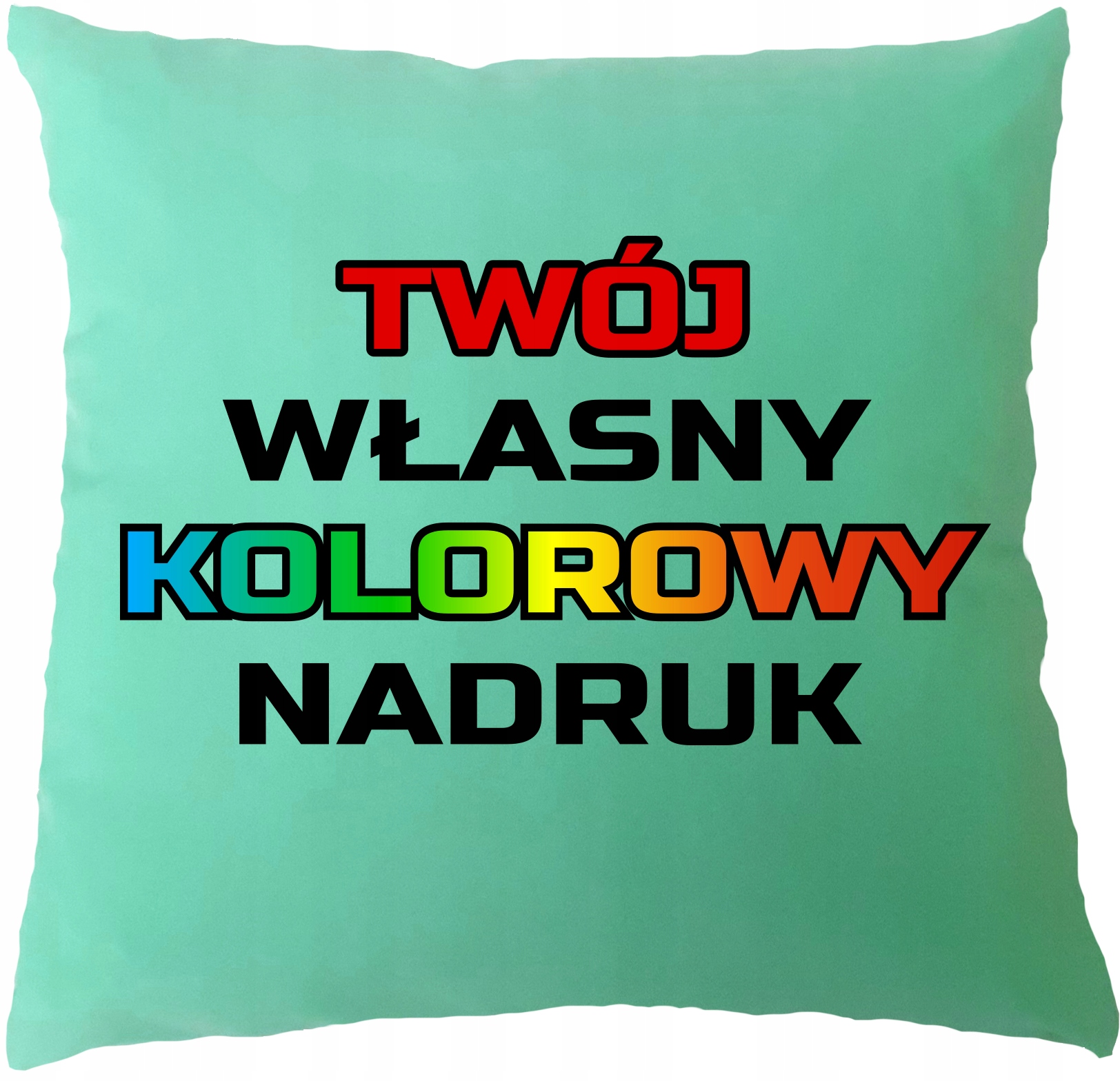 

Poszewka Z Włanym Nadrukiem poduszka miętowa kl95