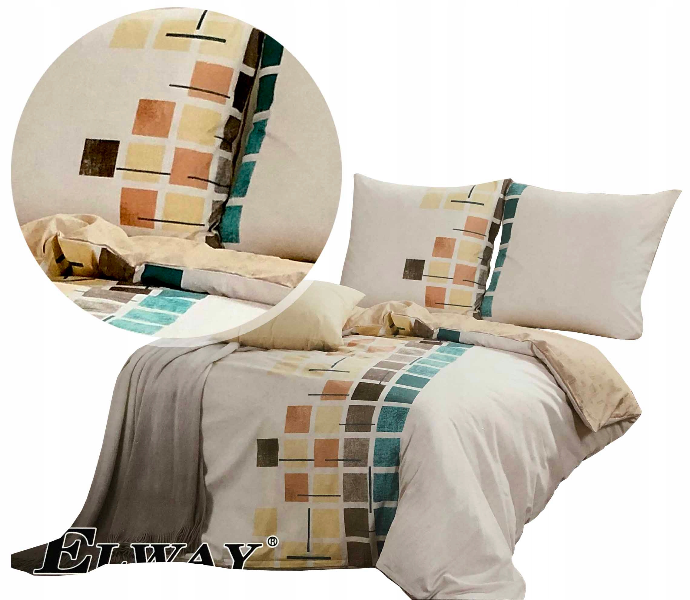 Pościel Elway 160x200 100% Bawełna Komplet Pościeli Satynowej Wzór 4822