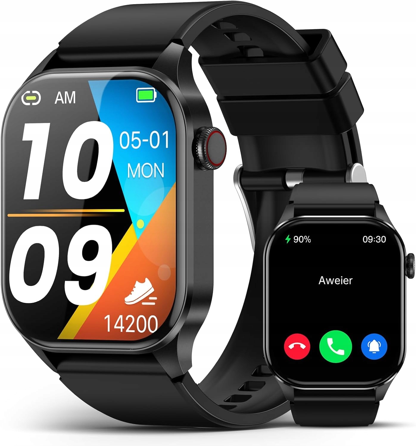 Športové hodinky Smartwatch Bluetooth Android iOS Amoled 2,04 čierne
