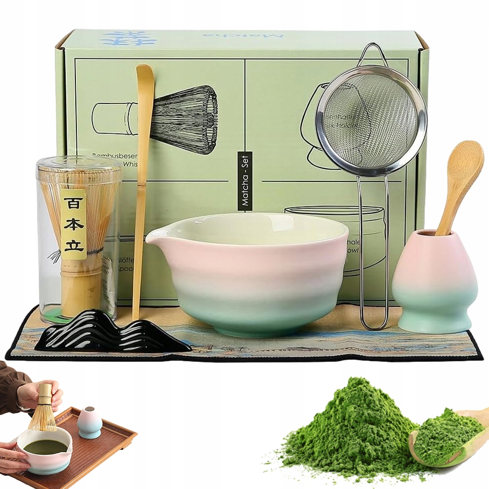 Bambusowy Zestaw Prezentowy Do Herbaty Matchy Chashaku Trzepaczka Łyżka