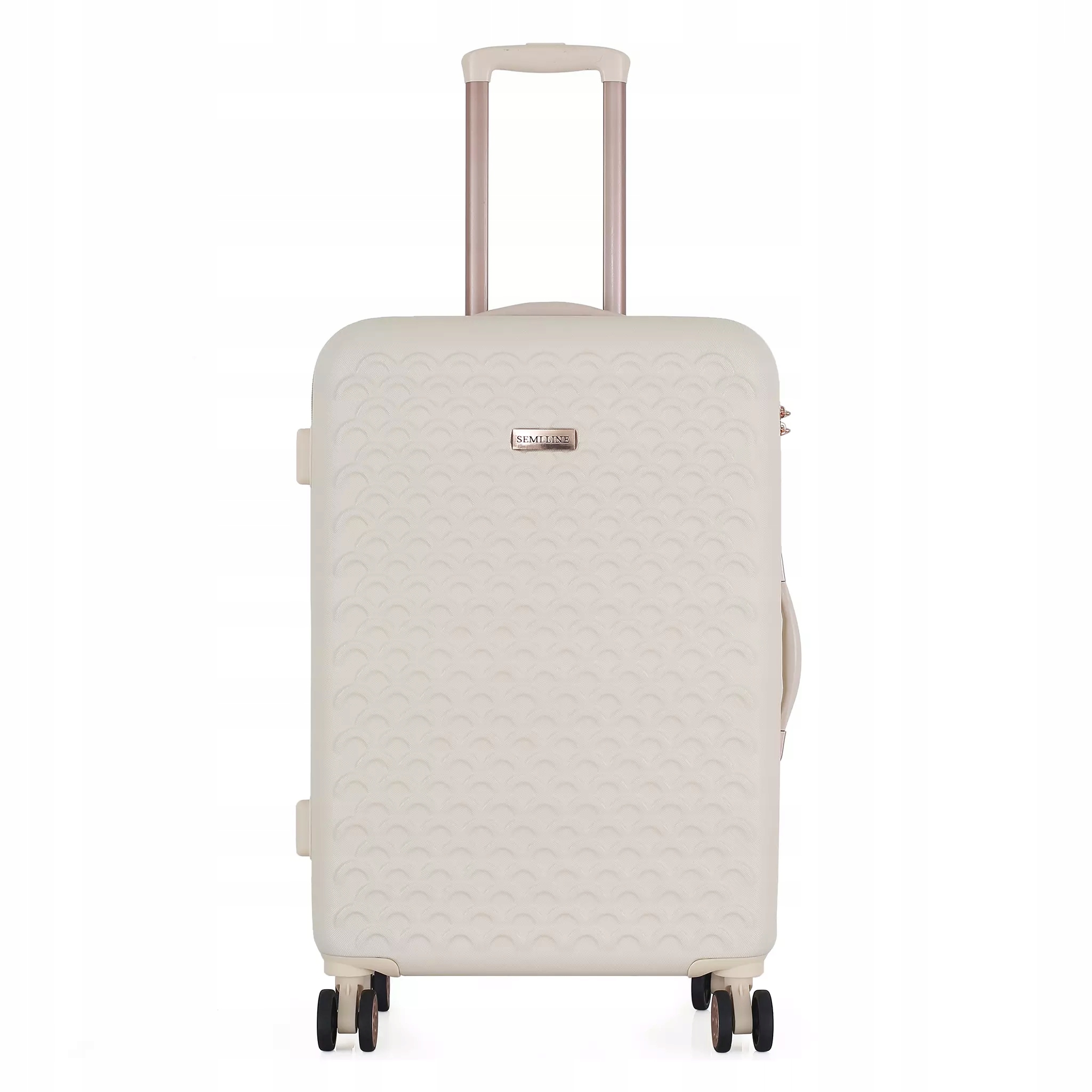 Střední 24" tvrdý kufr Abs Semi Line T5791-2 ecru