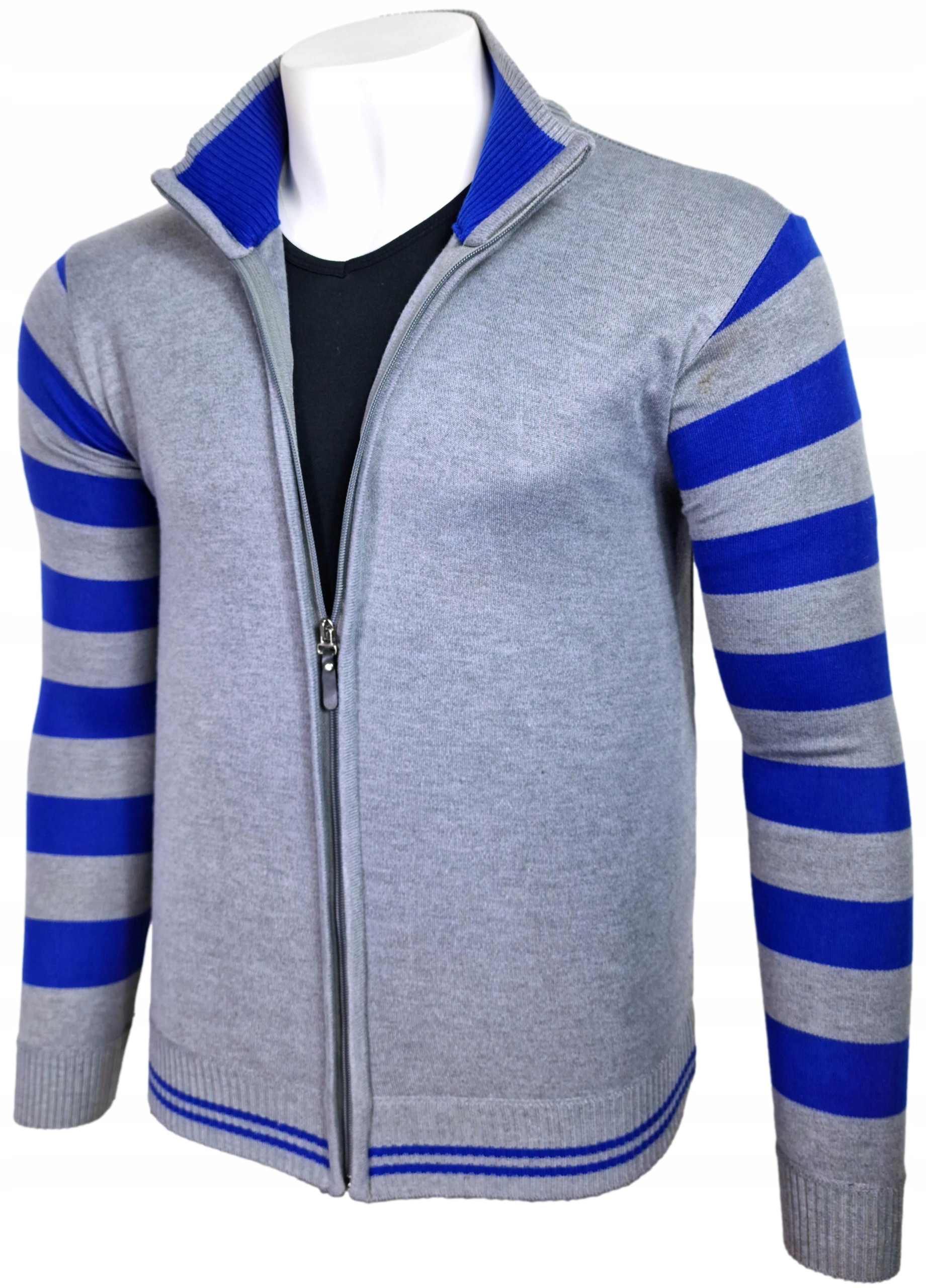 SWETER MĘSKI ROZPINANY PÓŁGOLF W PASKI _ R11 r. XL Rozmiar XL