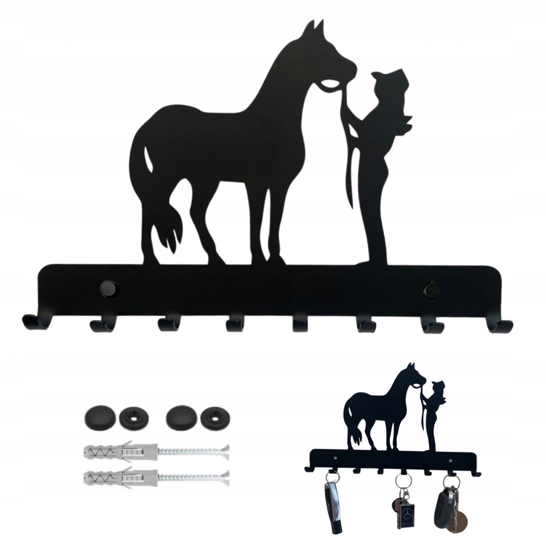 

Ozdobny Wieszak Ścienny Na Klucze Koń Jeździec