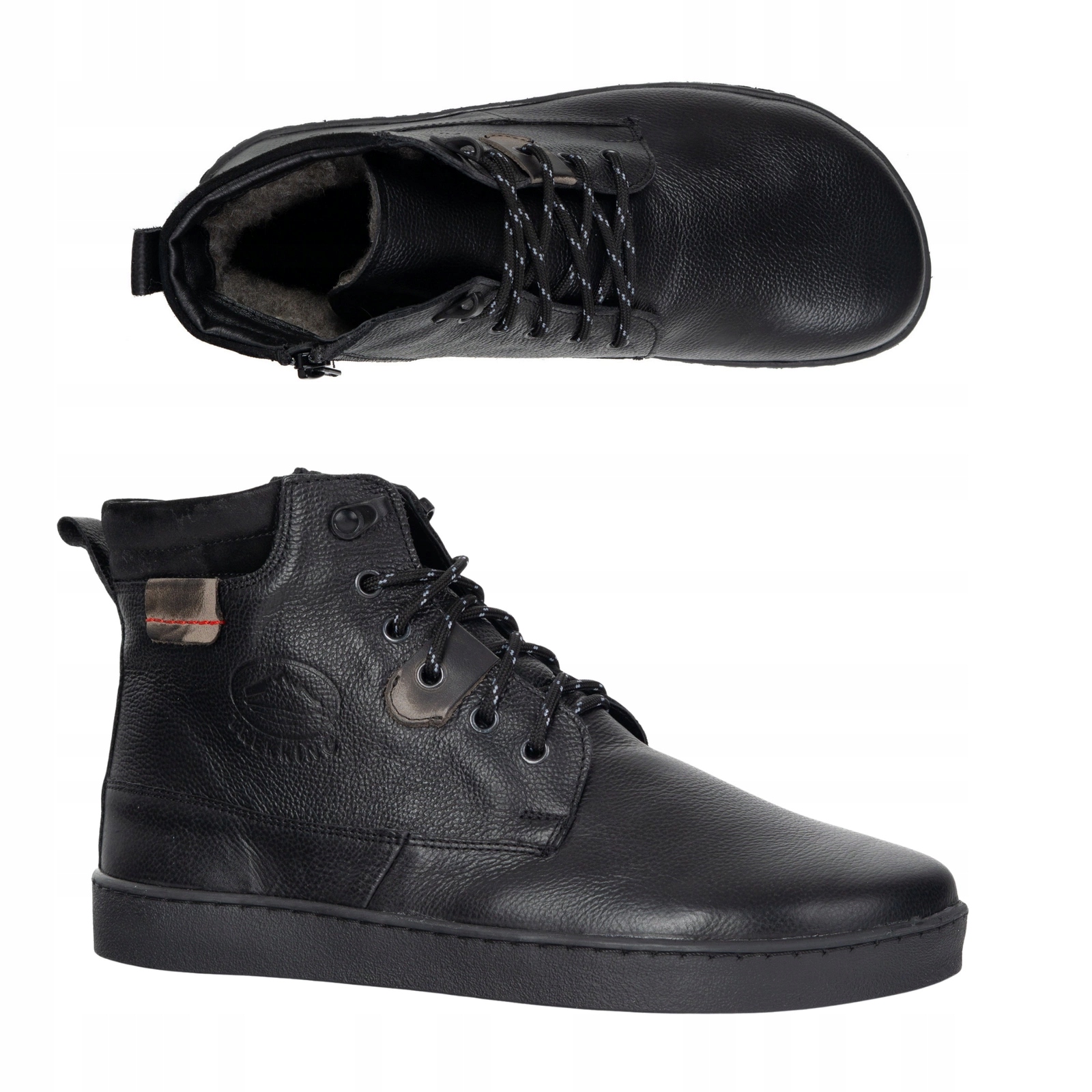 Pánské barefoot kožené zateplené boty široké 755MP černé 42