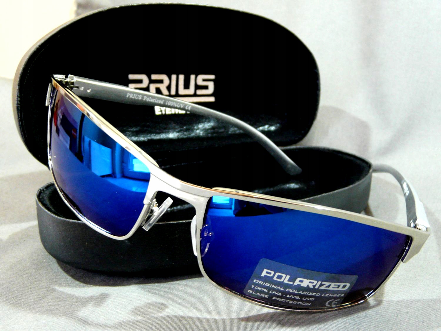 OKULARY MĘSKIE POLARYZACYJNE LUSTRZANKI PRIUS ETUI Marka Prius