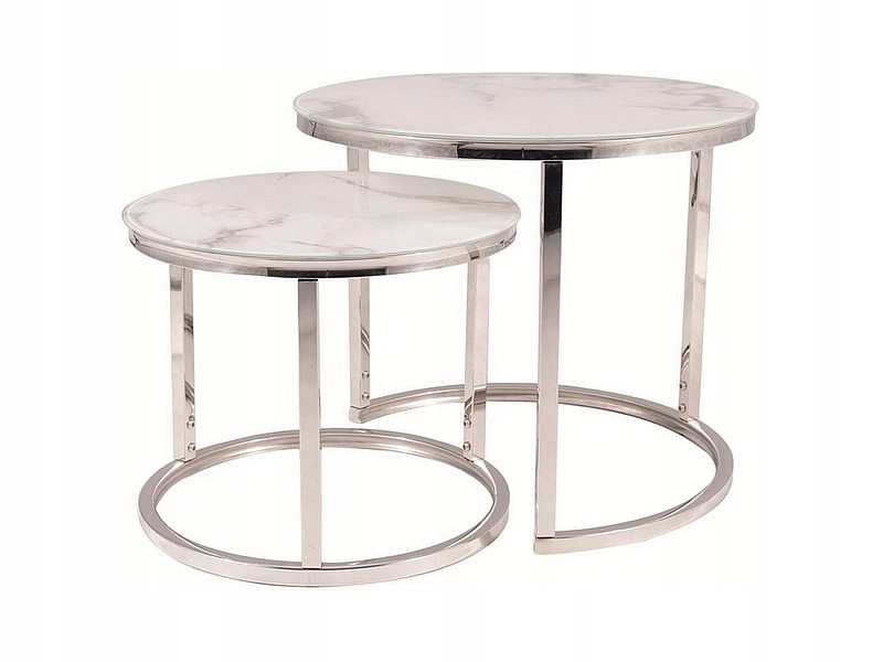 Lavica stolík Atlanta B II biela mramor/chrómová sada Sig