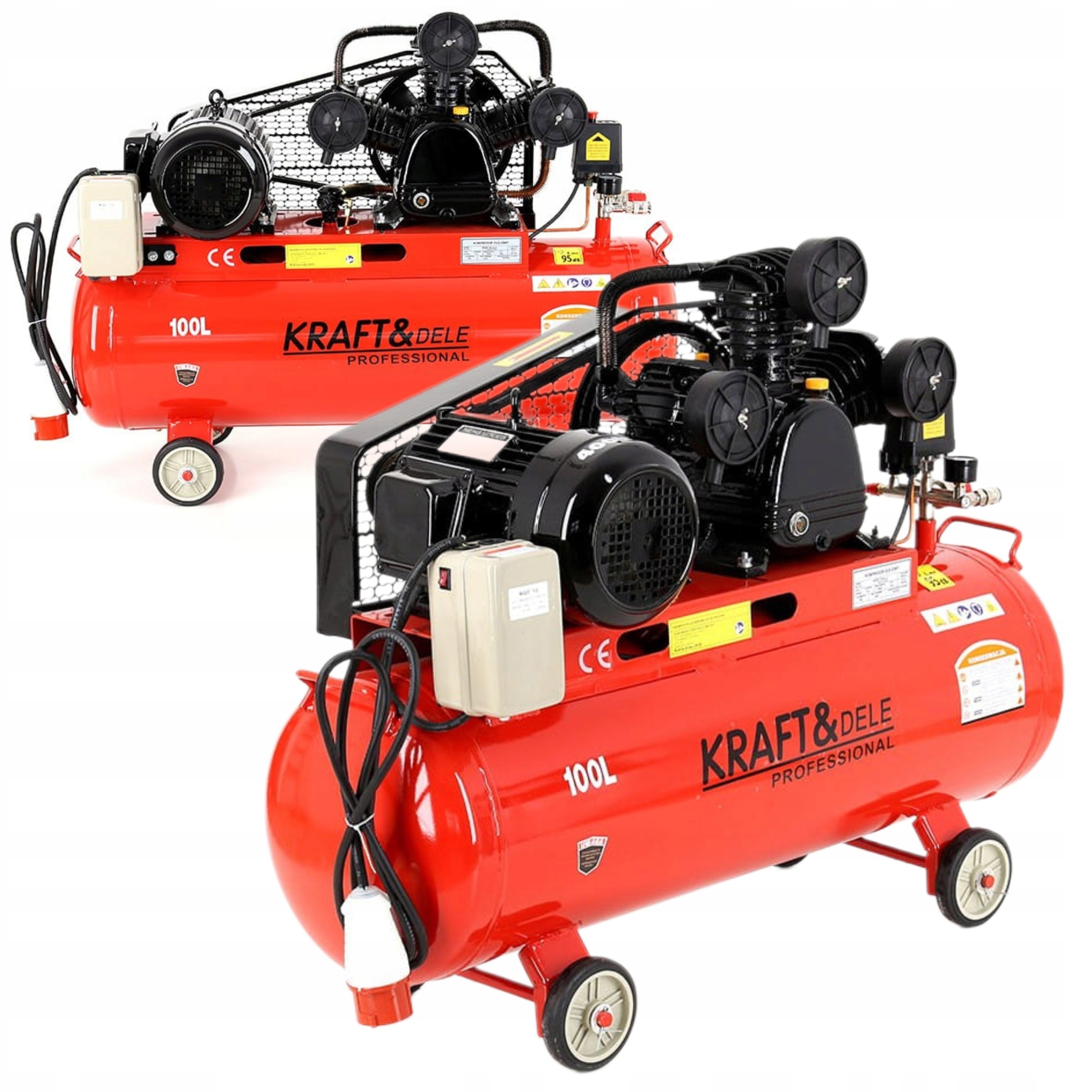 Eļļas kompresors 100l 8 bāri 5,6 ZS 3 virzuļi 400V separators KD405