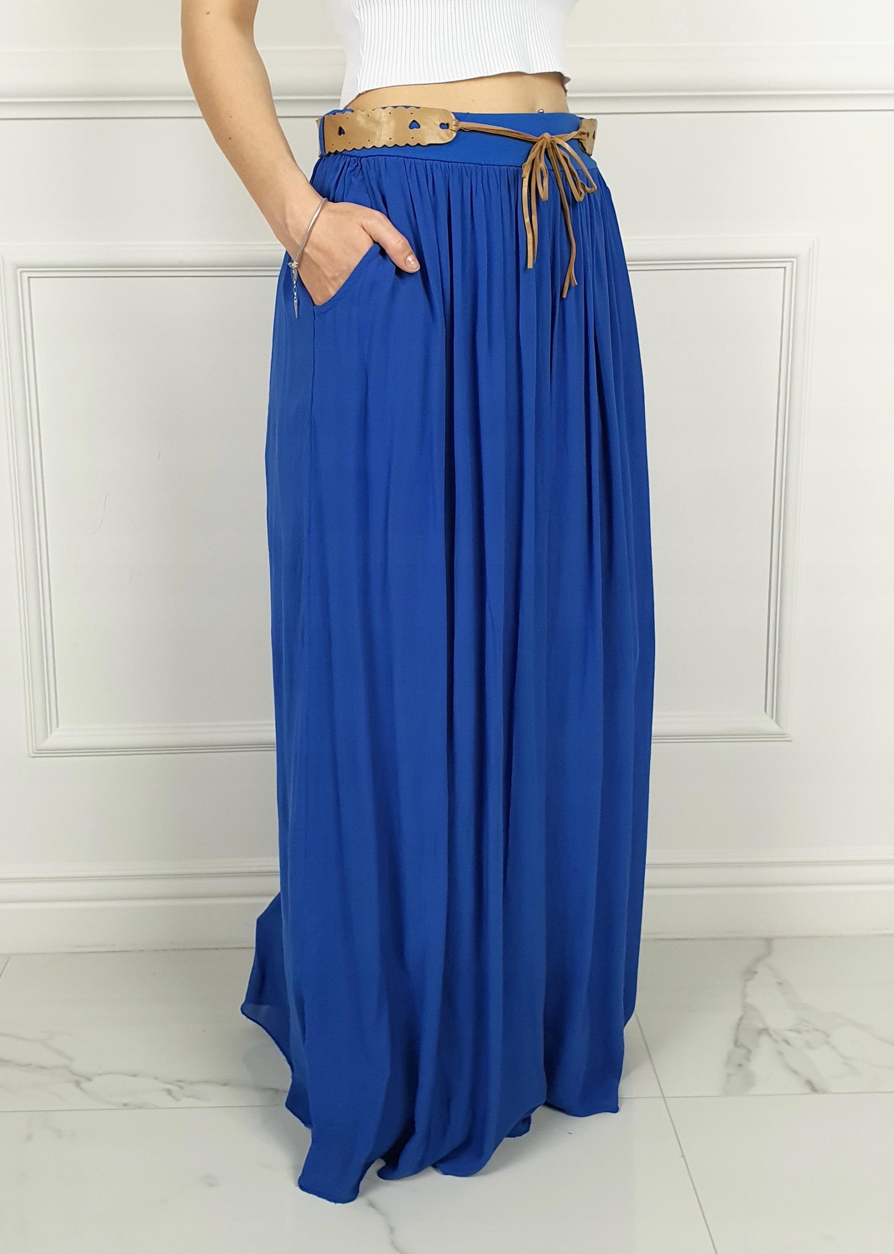 ZWIEWNA DŁUGA SPÓDNICA MAXI DO KOSTEK BOHO DAMSKA Długość maxi