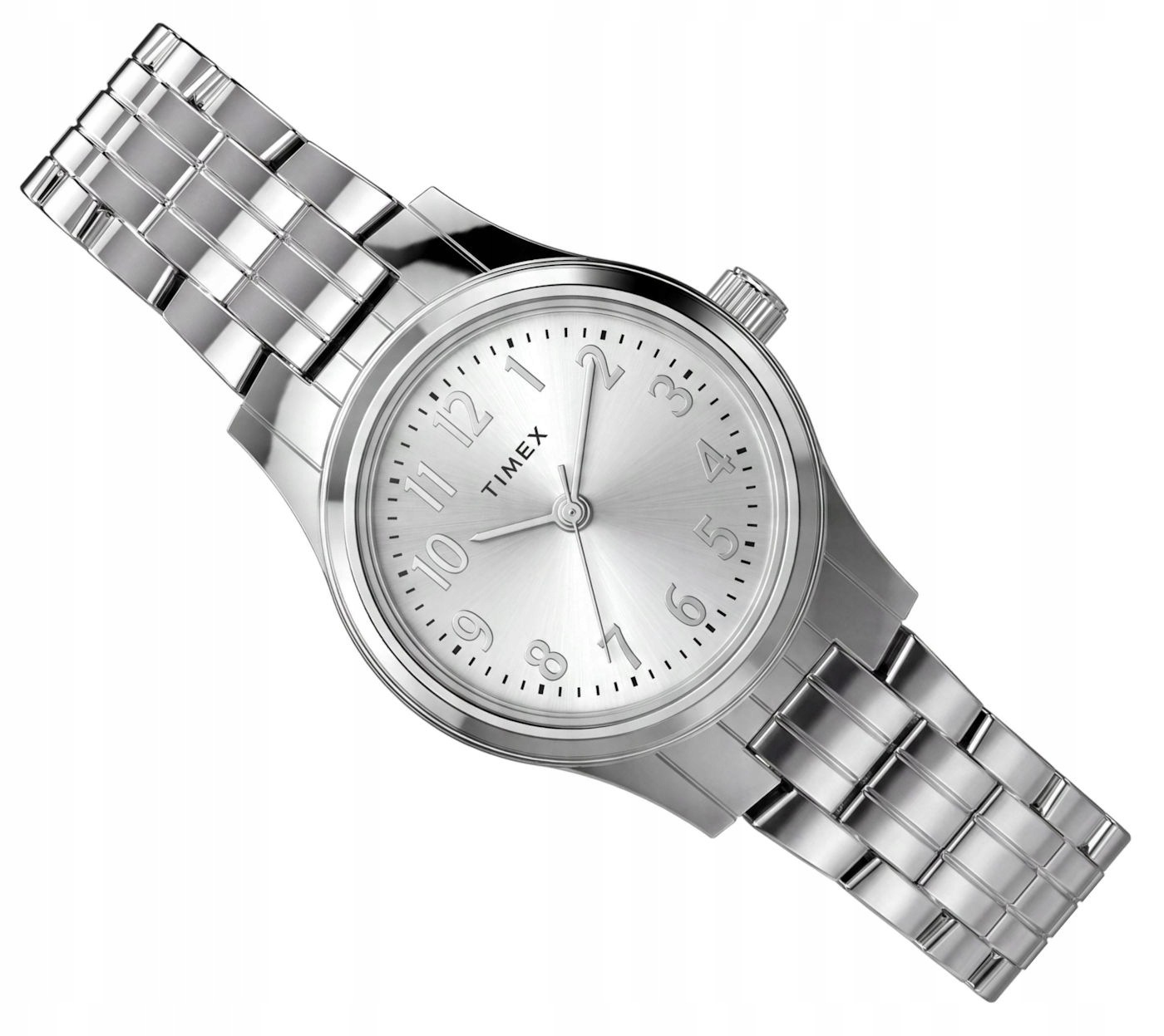Stříbrné Čitelné Dámské Klasické Hodinky Timex Main Street 26 mm TW3A00800