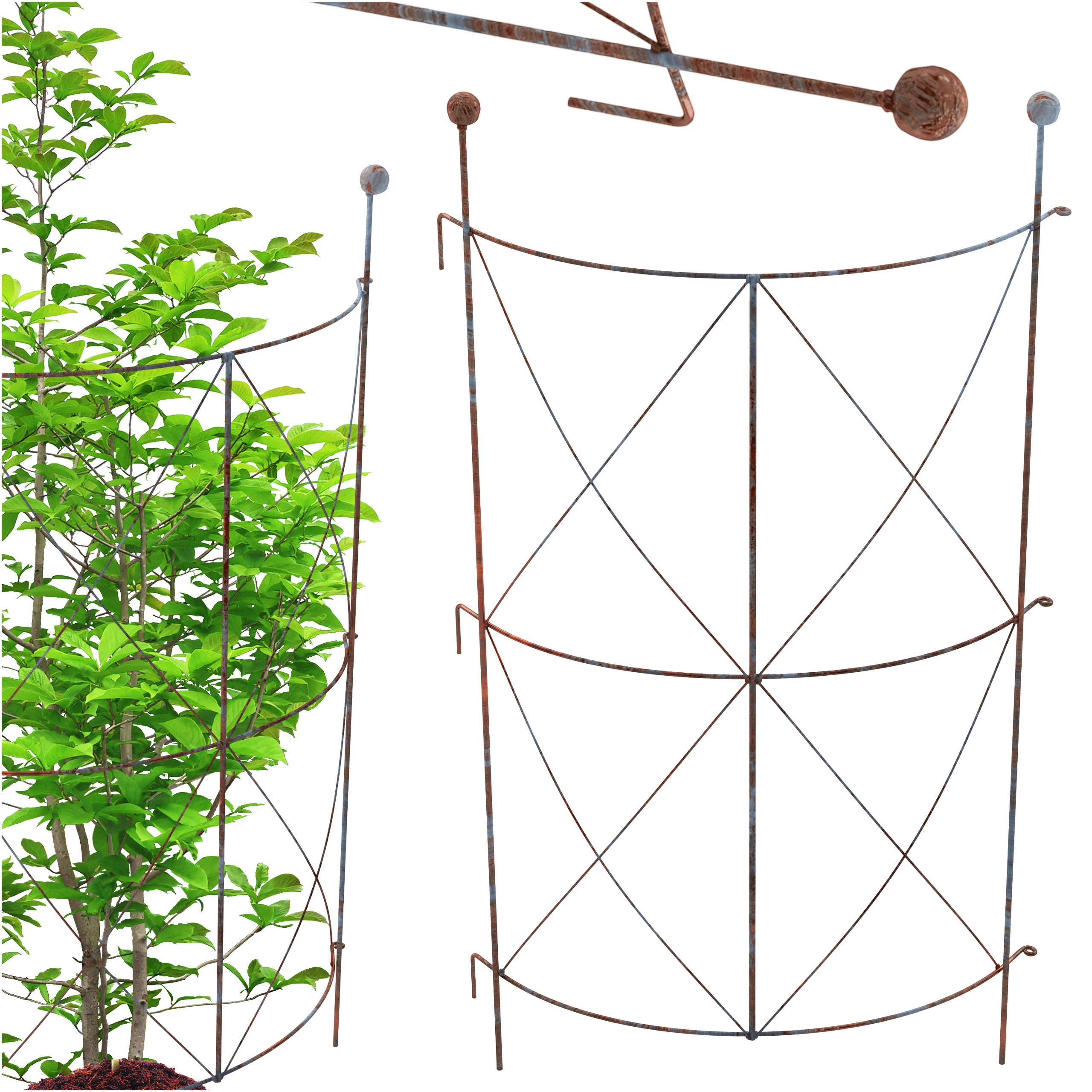 Podpěra Pro Rostliny, Květiny, Růže, Rajčata, Okurky, Rez, Mřížka 90 CM